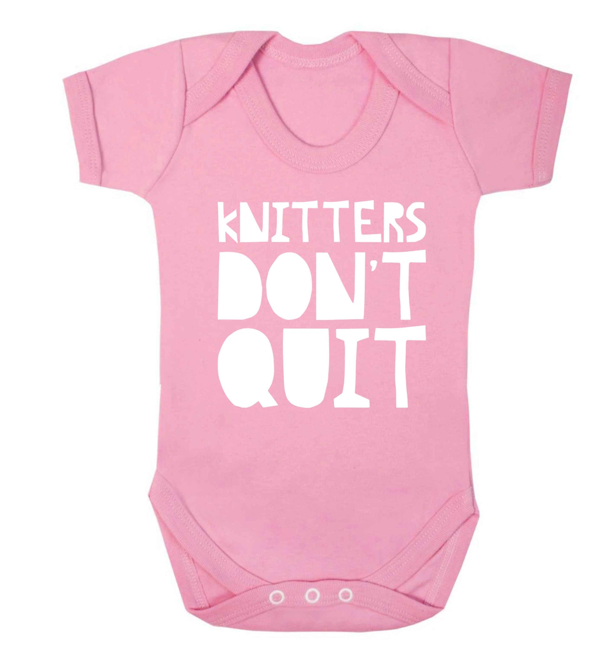 Knitters don't quit Baby Vest pale pink 18-24 months