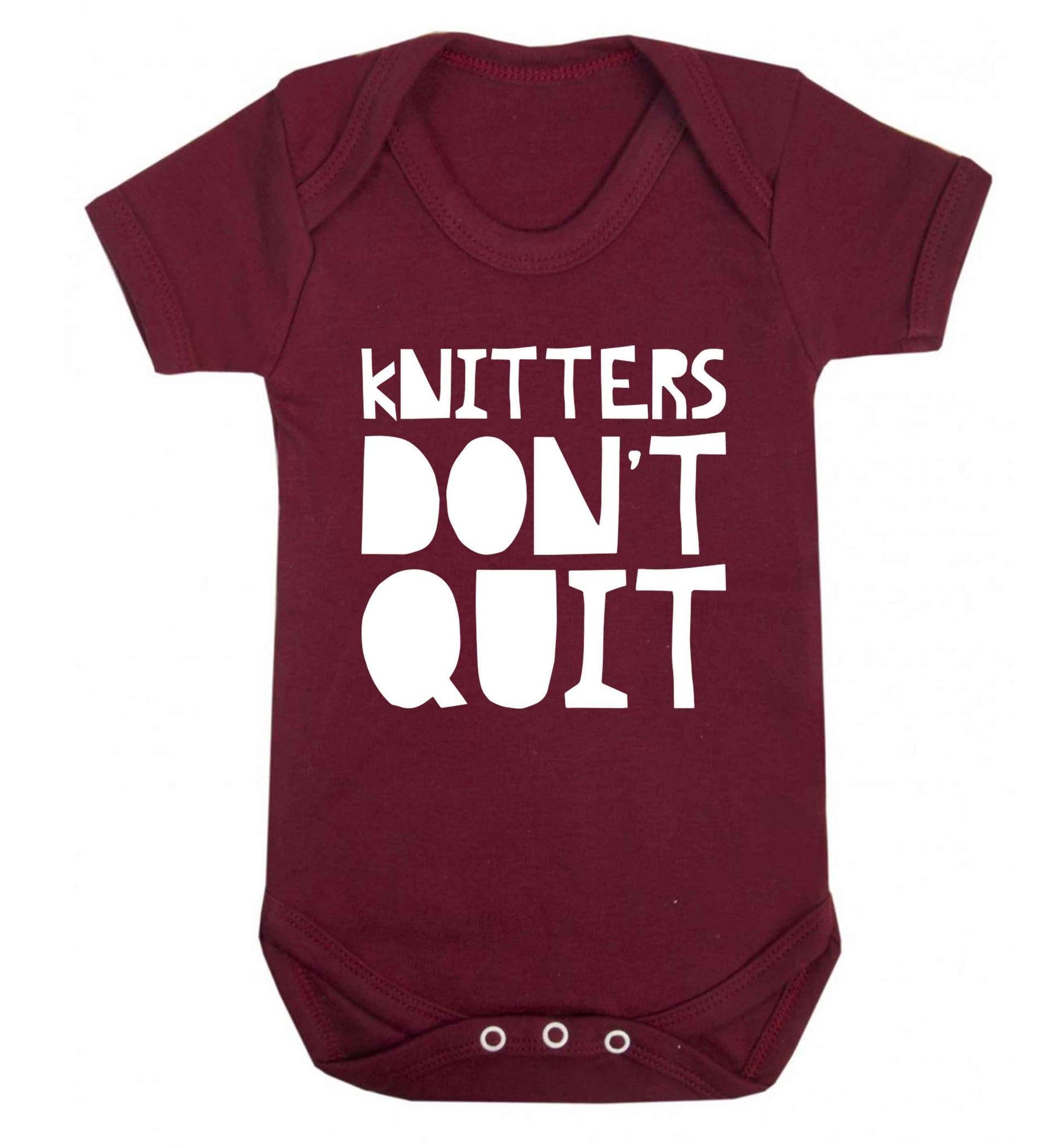 Knitters don't quit Baby Vest maroon 18-24 months
