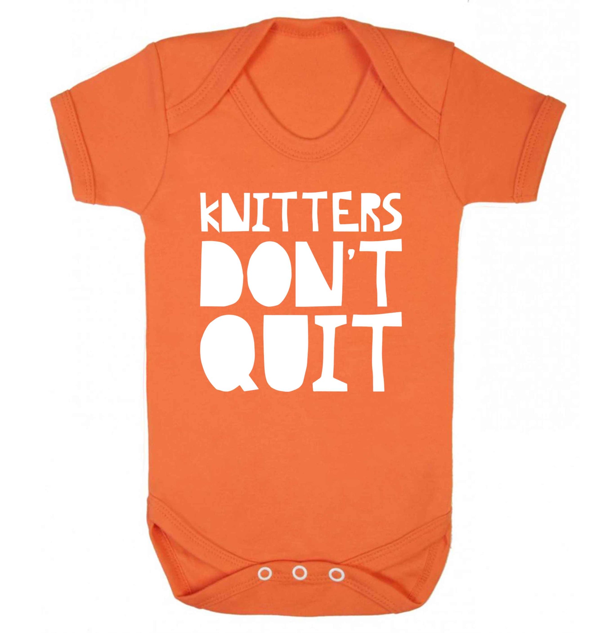 Knitters don't quit Baby Vest orange 18-24 months