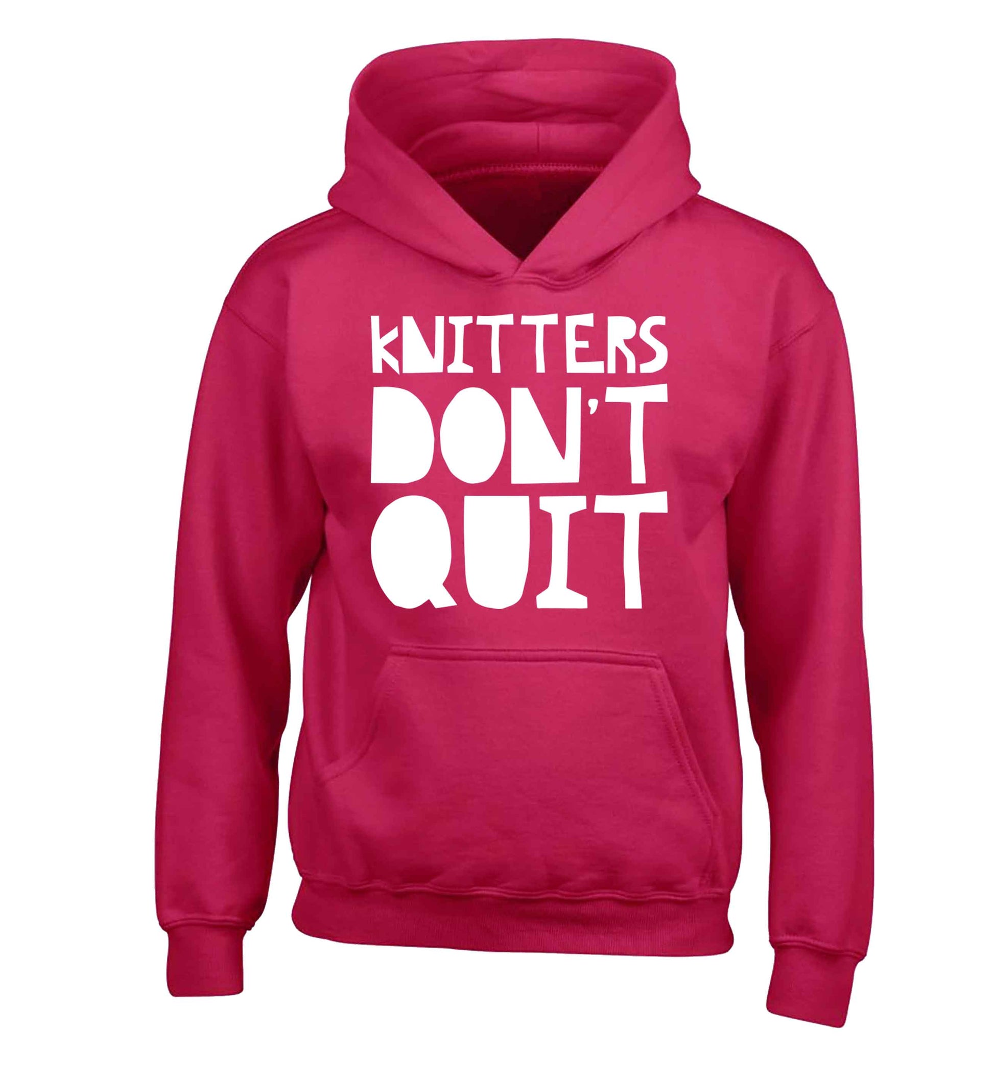 Knitters don't quit children's pink hoodie 12-13 Years