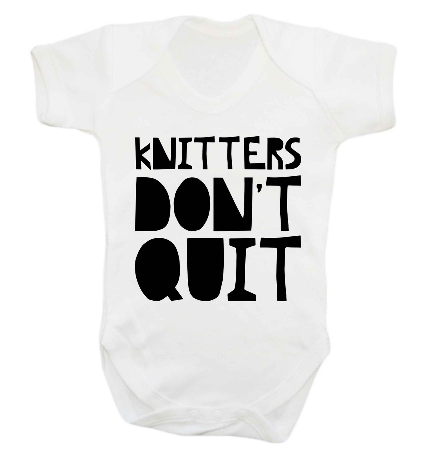 Knitters don't quit Baby Vest white 18-24 months