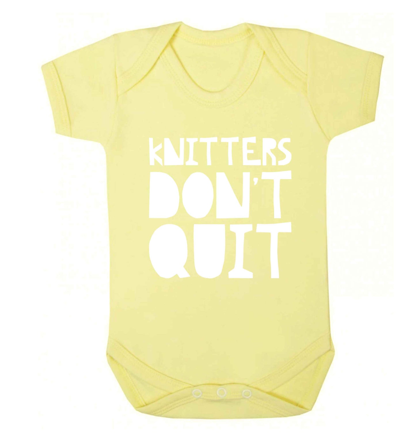 Knitters don't quit Baby Vest pale yellow 18-24 months
