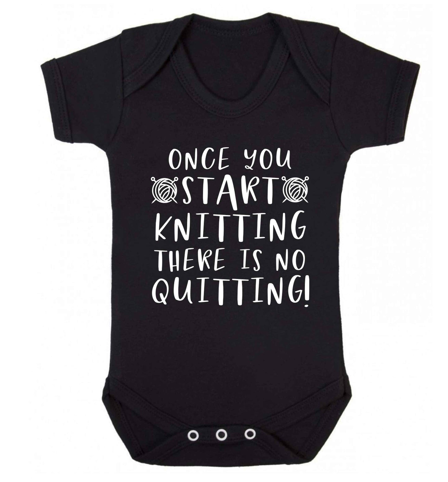 Once you start knitting there is no quitting! Baby Vest black 18-24 months