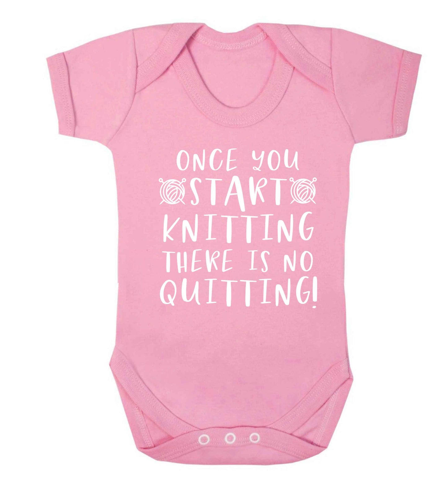 Once you start knitting there is no quitting! Baby Vest pale pink 18-24 months