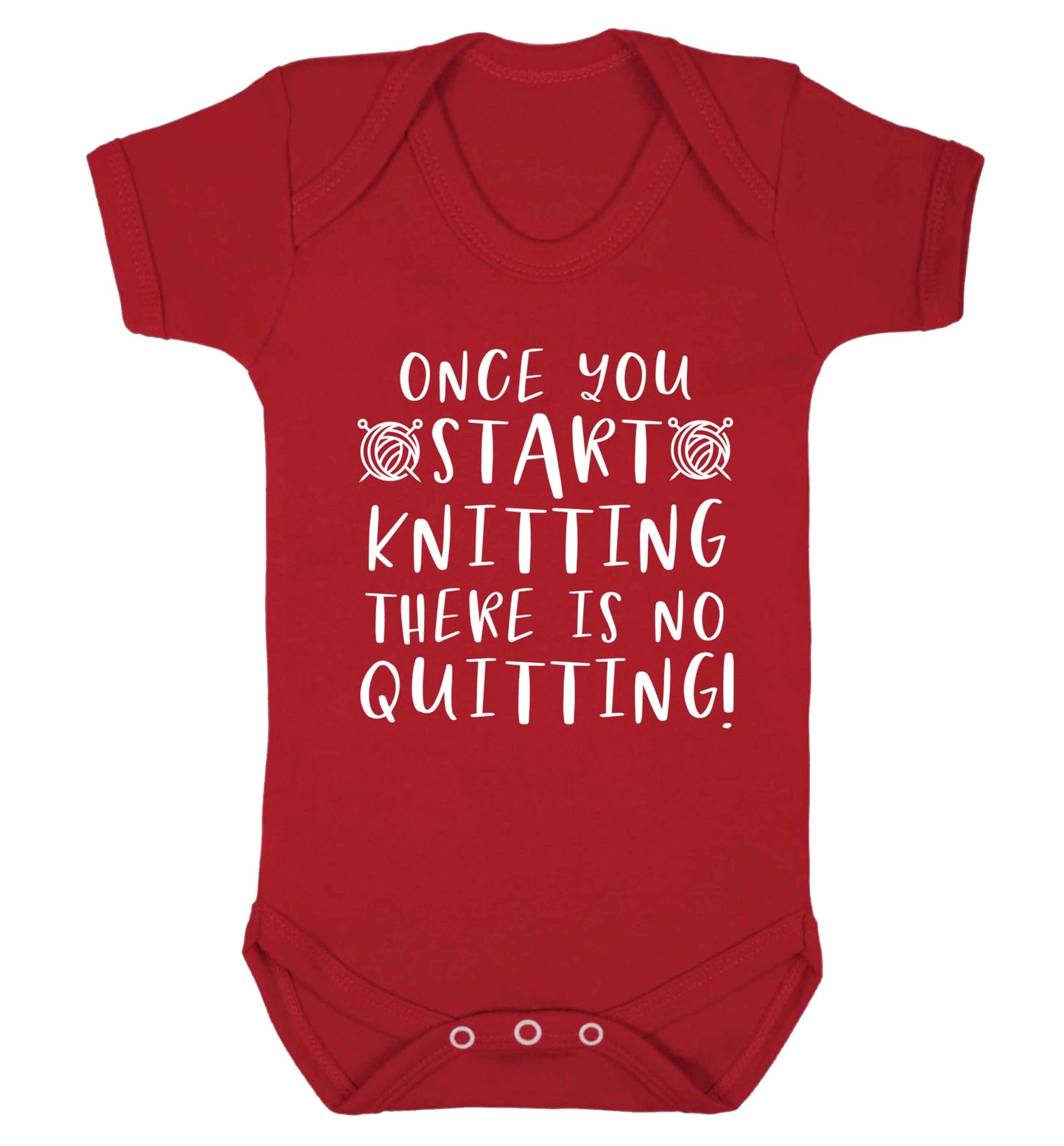 Once you start knitting there is no quitting! Baby Vest red 18-24 months