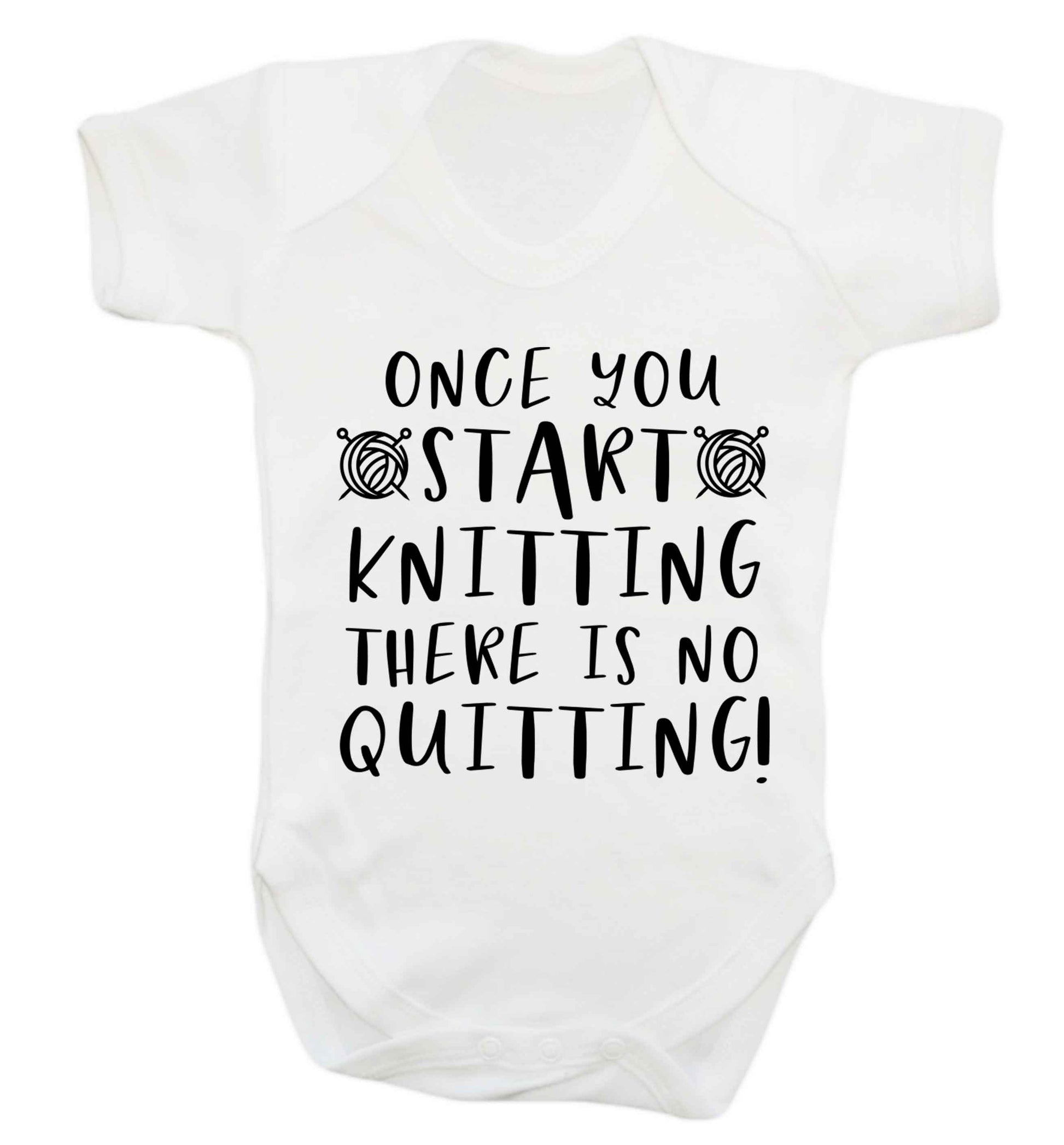 Once you start knitting there is no quitting! Baby Vest white 18-24 months