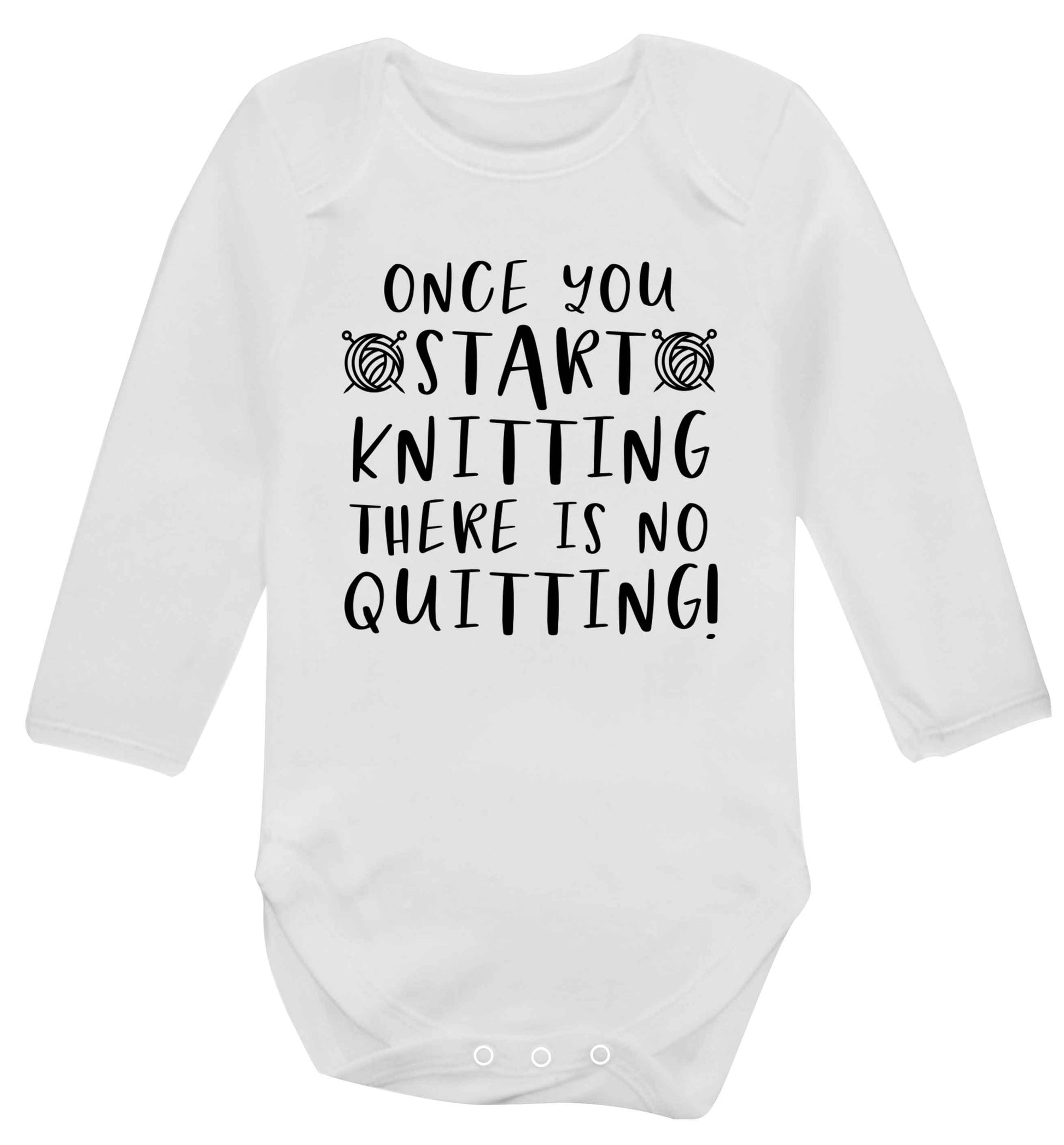 Once you start knitting there is no quitting! Baby Vest long sleeved white 6-12 months