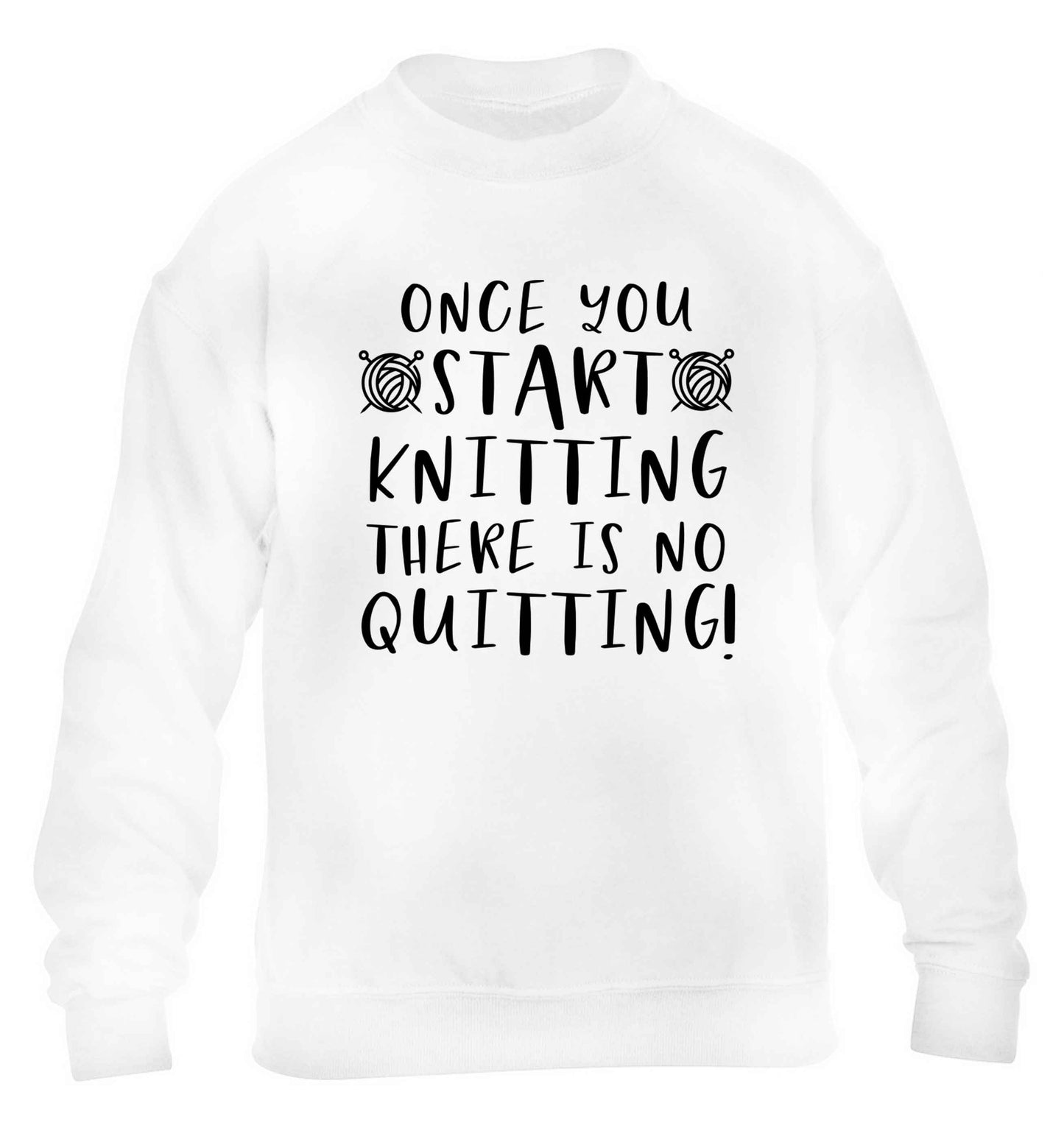 Once you start knitting there is no quitting! children's white sweater 12-13 Years