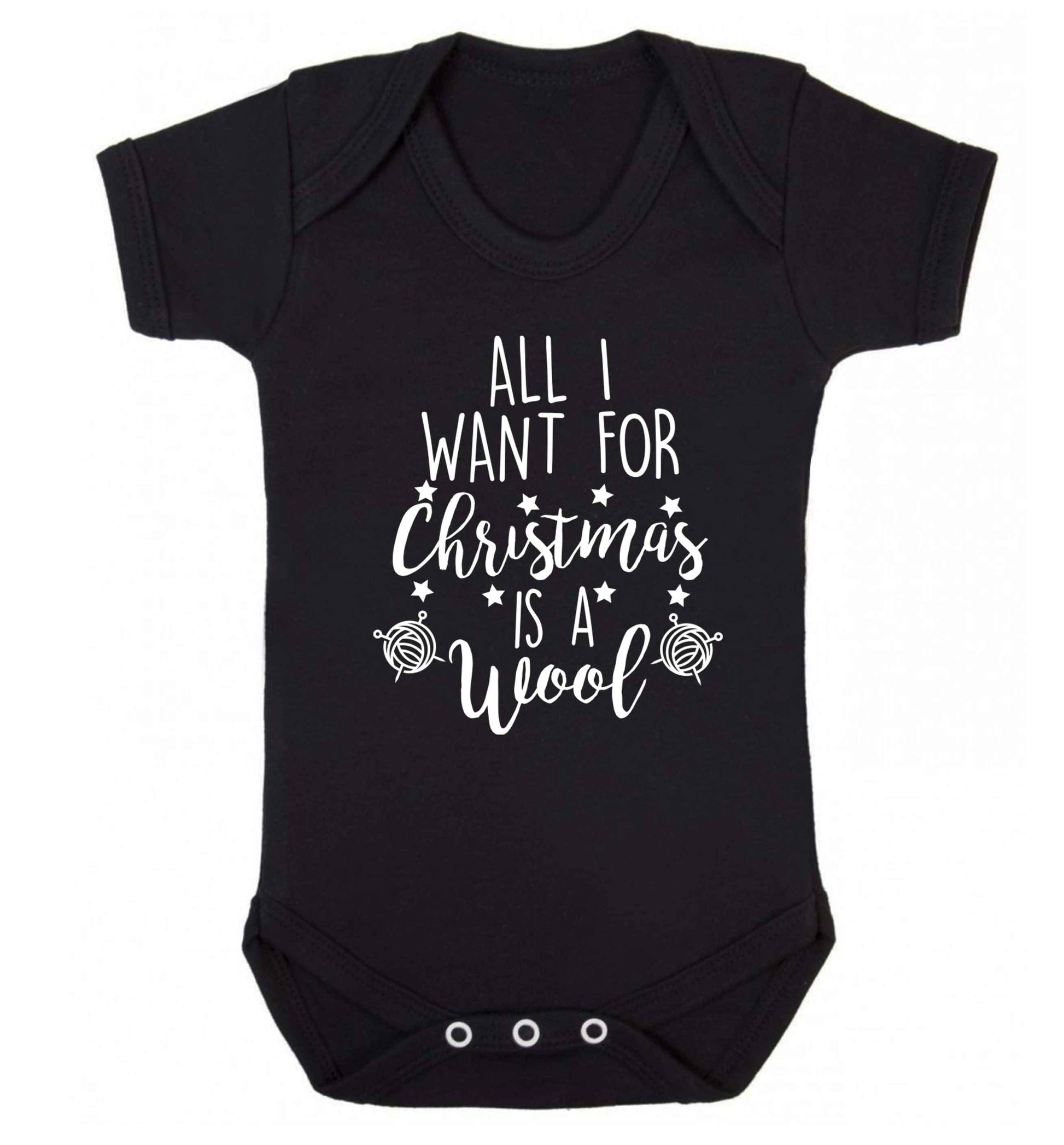 All I want for Christmas is wool! Baby Vest black 18-24 months