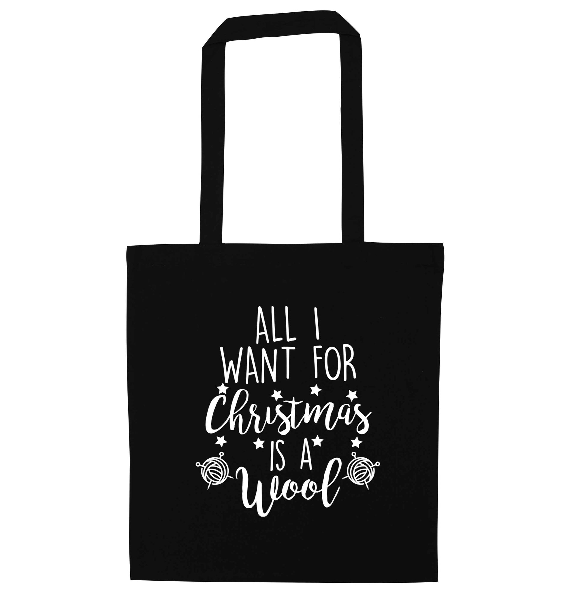 All I want for Christmas is wool! black tote bag