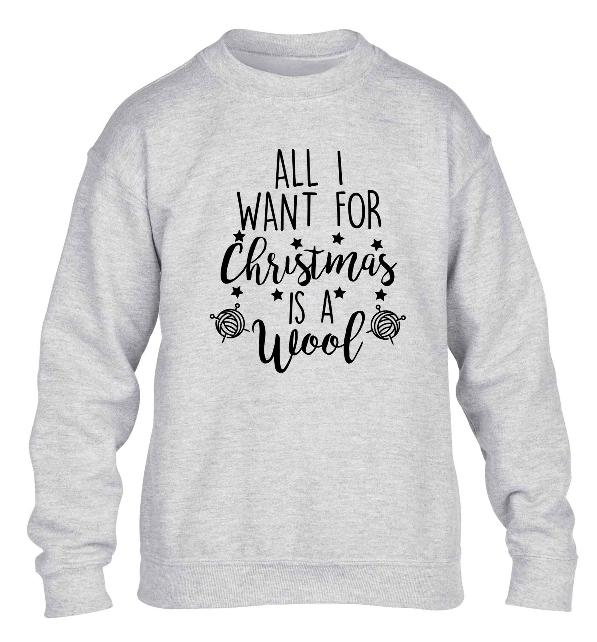 All I want for Christmas is wool! children's grey sweater 12-13 Years