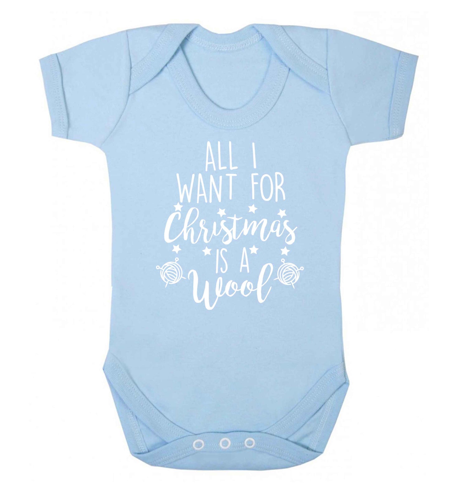 All I want for Christmas is wool! Baby Vest pale blue 18-24 months