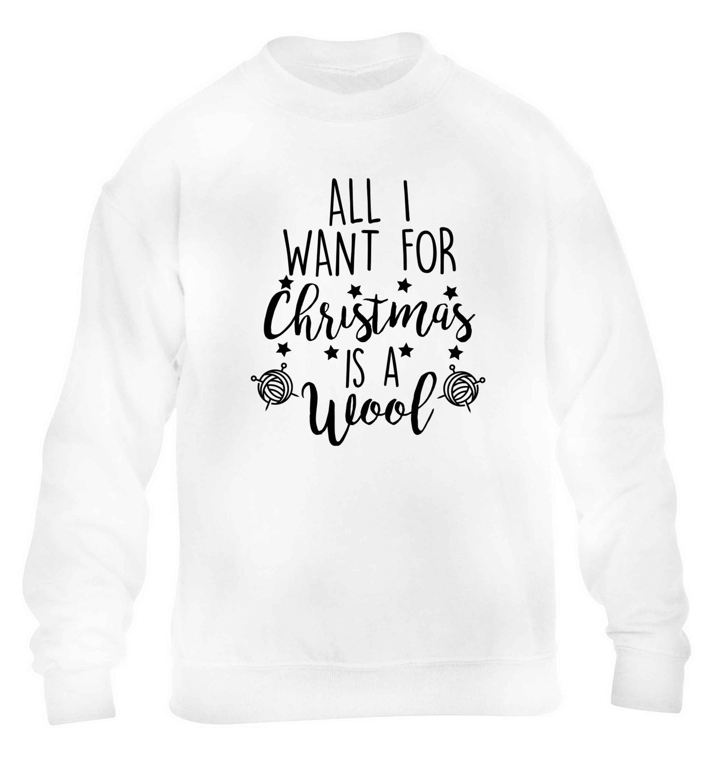 All I want for Christmas is wool! children's white sweater 12-13 Years