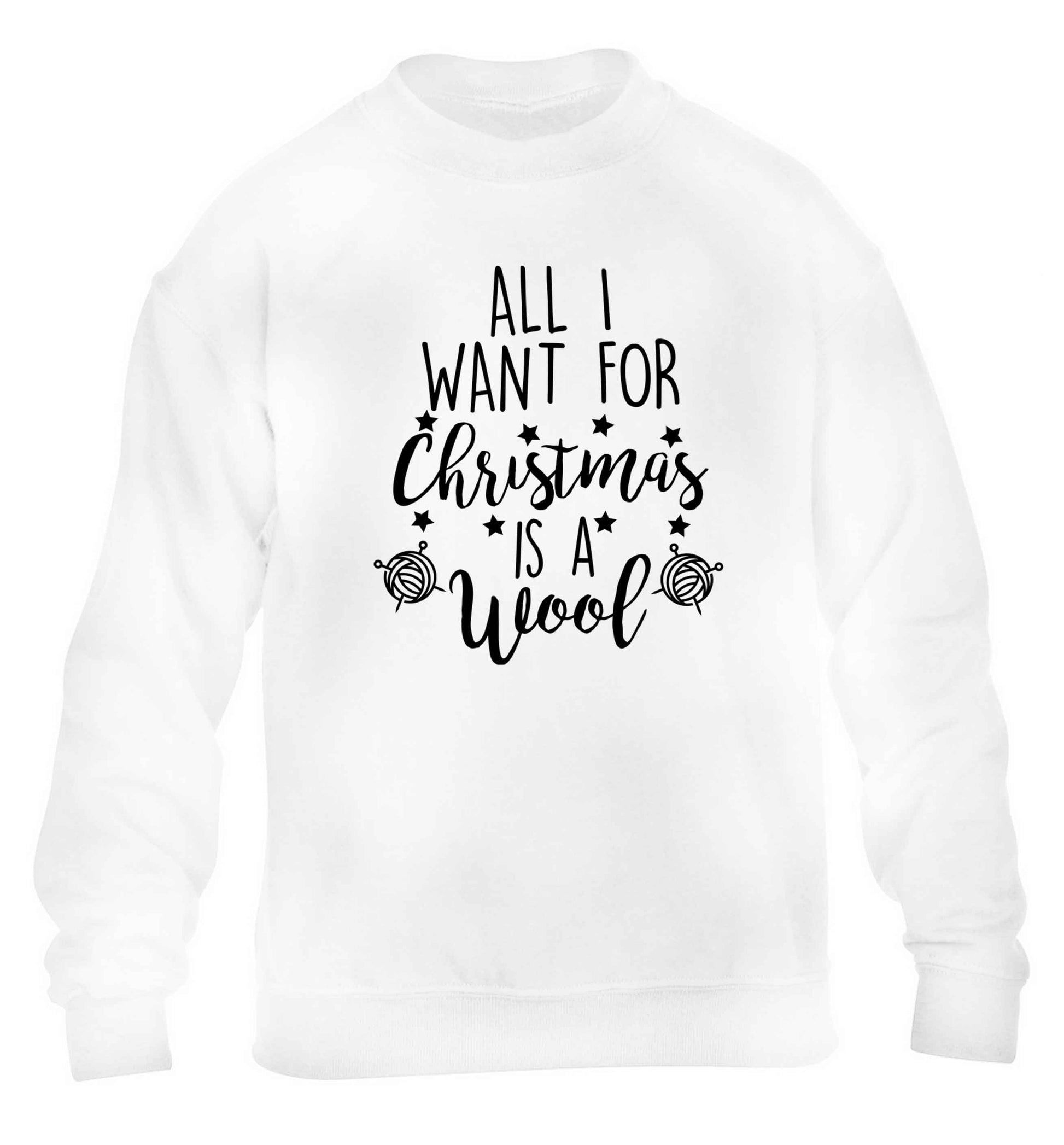 All I want for Christmas is wool! children's white sweater 12-13 Years