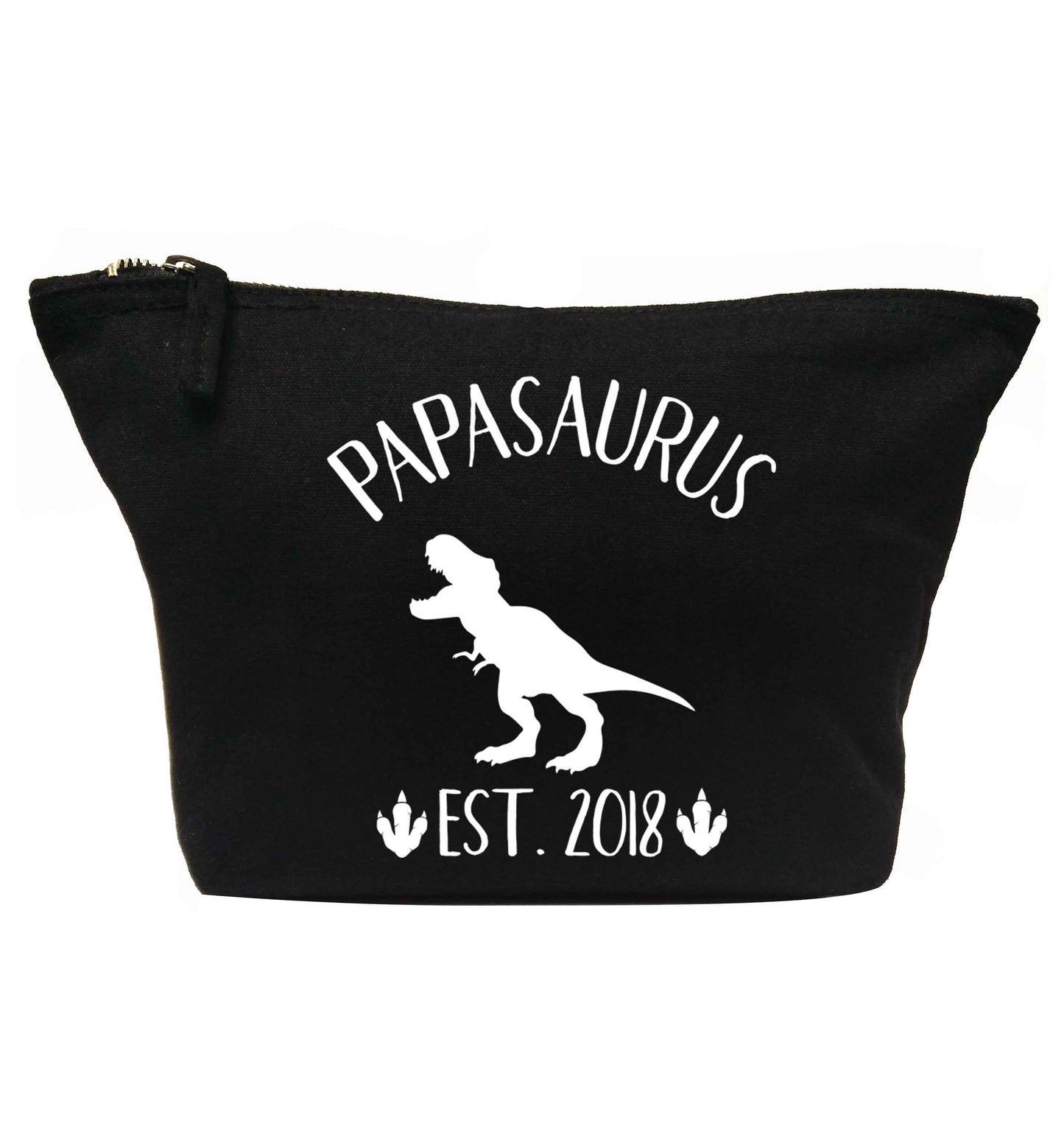 Personalised papasaurus since (custom date) | makeup / wash bag