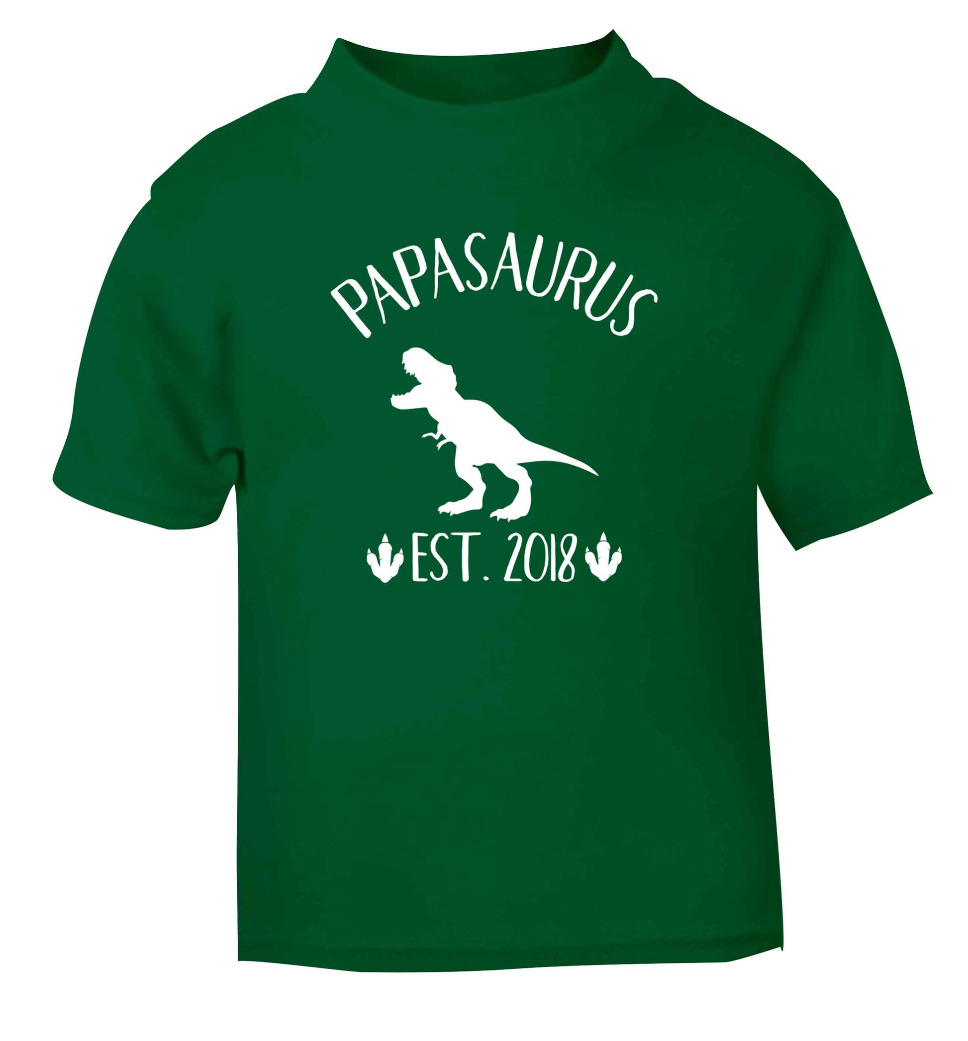Personalised papasaurus since (custom date) green Baby Toddler Tshirt 2 Years