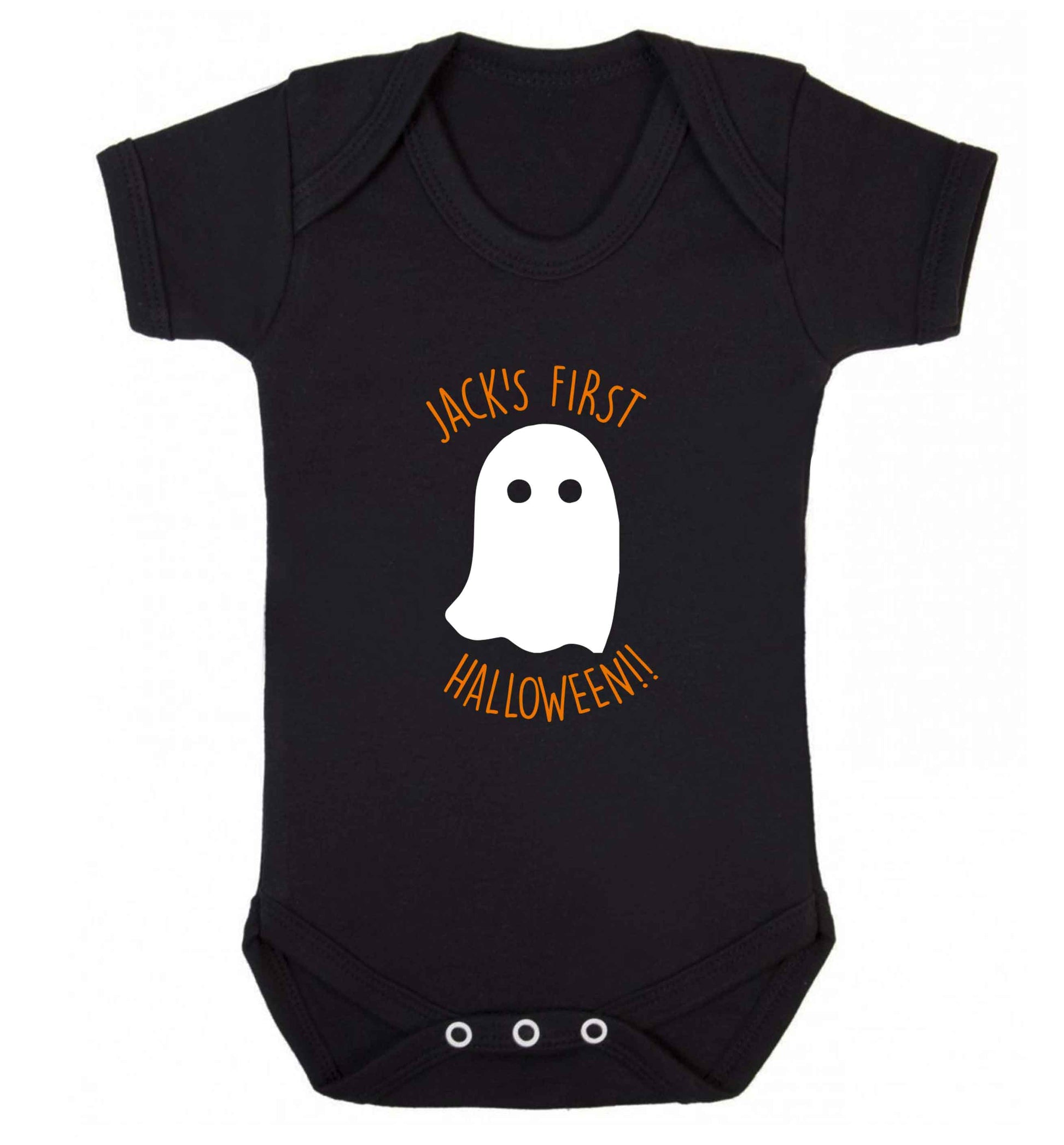 Personalised Pumpking Halloween baby vest black 18-24 months