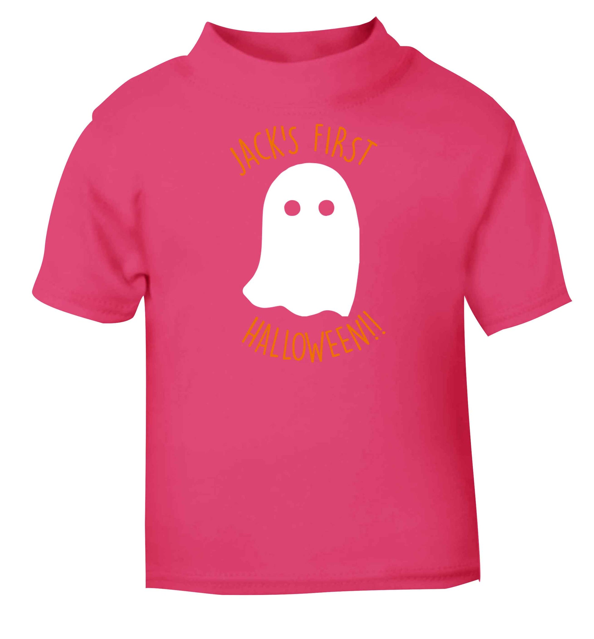 Personalised first halloween - ghost pink baby toddler Tshirt 2 Years