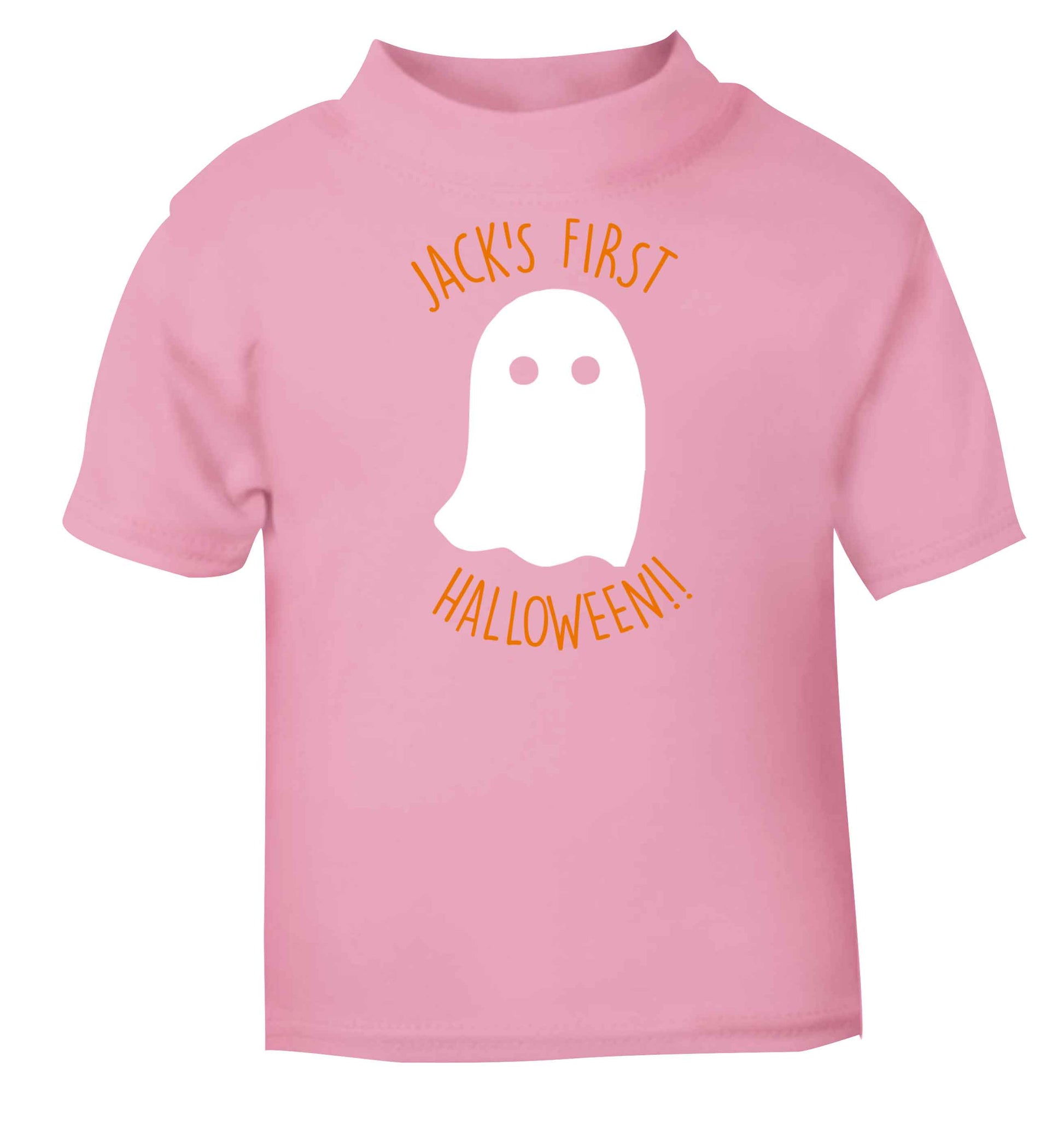 Personalised first halloween - ghost light pink baby toddler Tshirt 2 Years