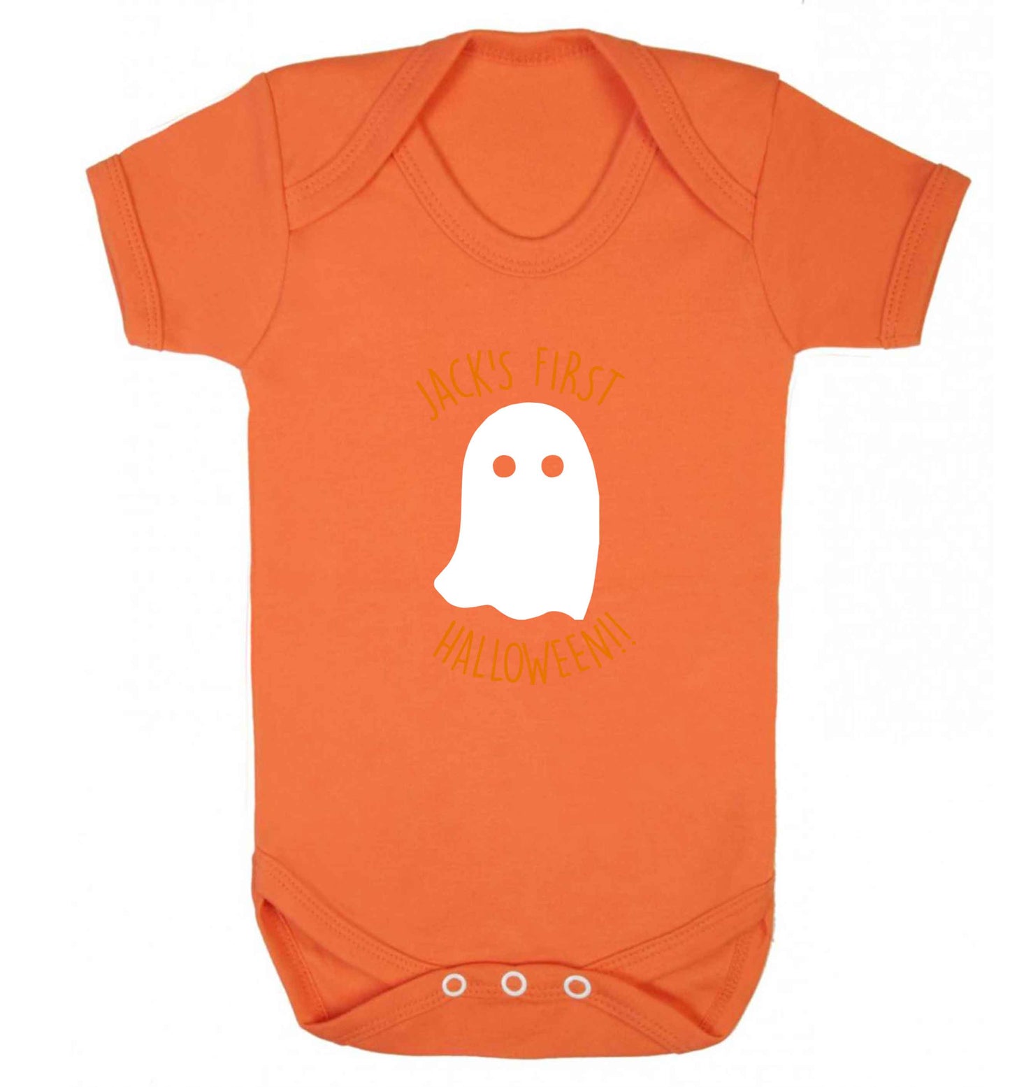 Personalised Pumpking Halloween baby vest orange 18-24 months