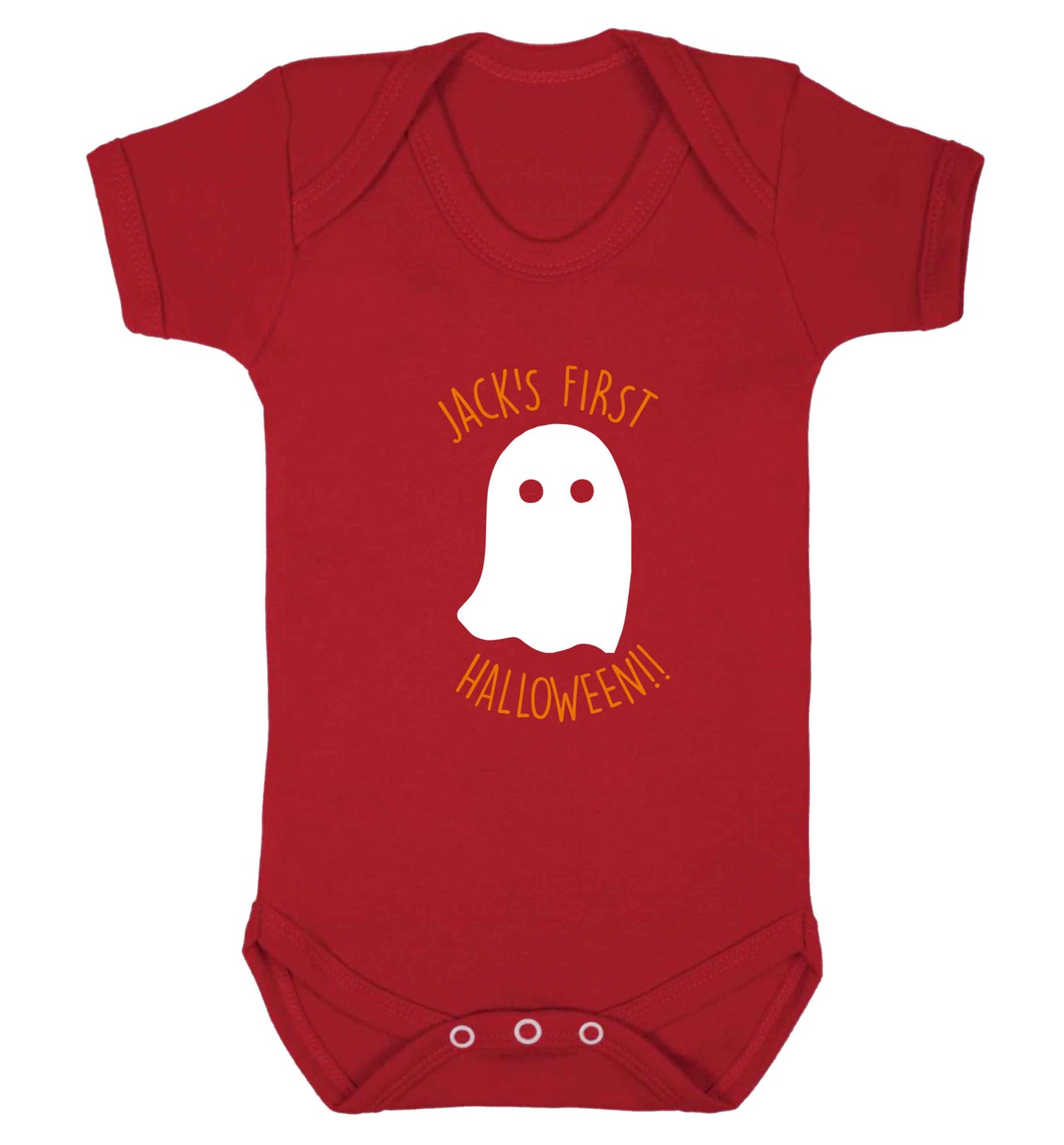Personalised Pumpking Halloween baby vest red 18-24 months