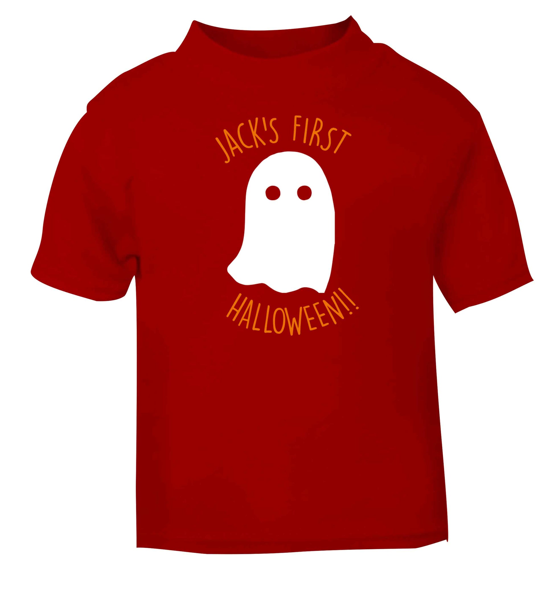 Personalised first halloween - ghost red baby toddler Tshirt 2 Years