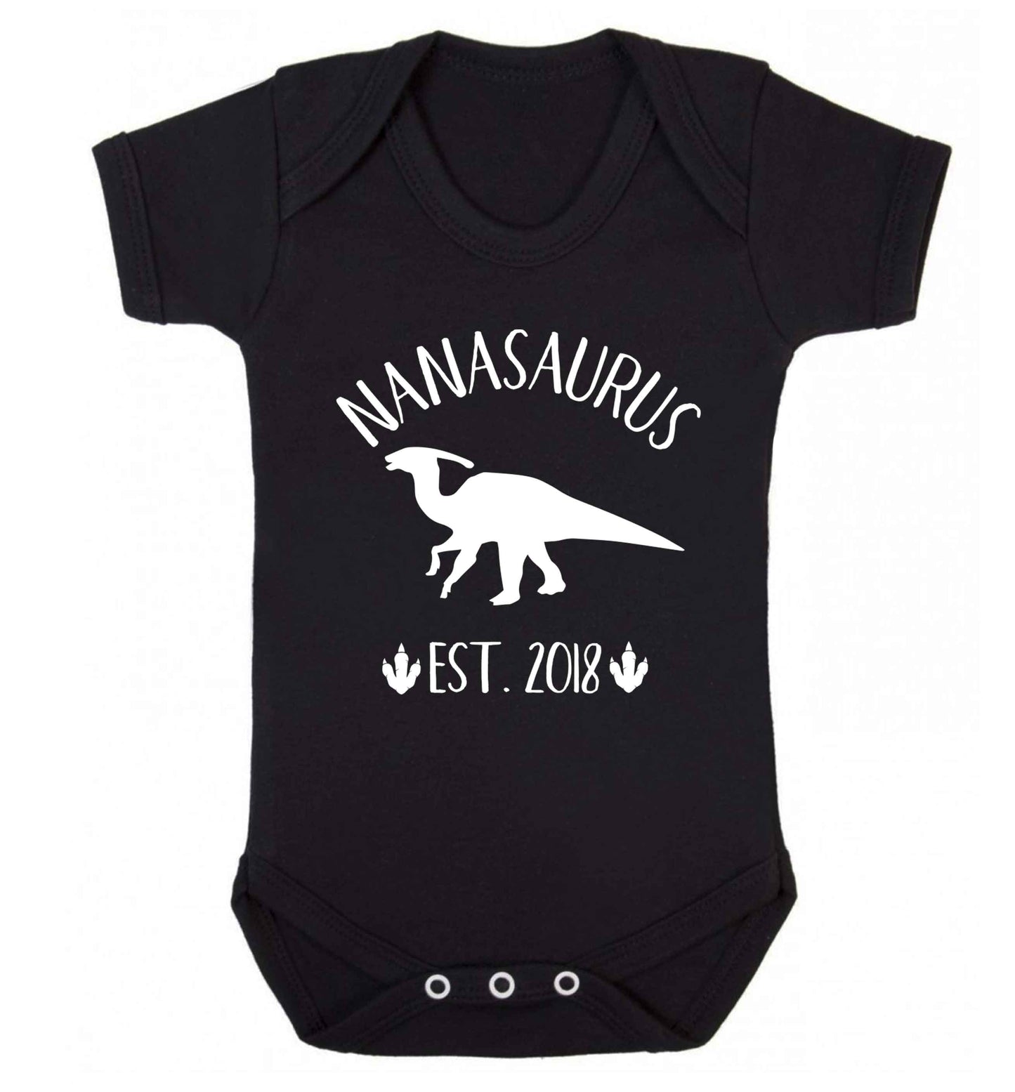 Personalised nanasaurus since (custom date) Baby Vest black 18-24 months