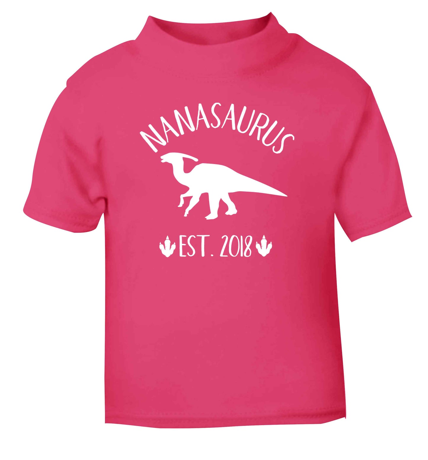 Personalised nanasaurus since (custom date) pink Baby Toddler Tshirt 2 Years