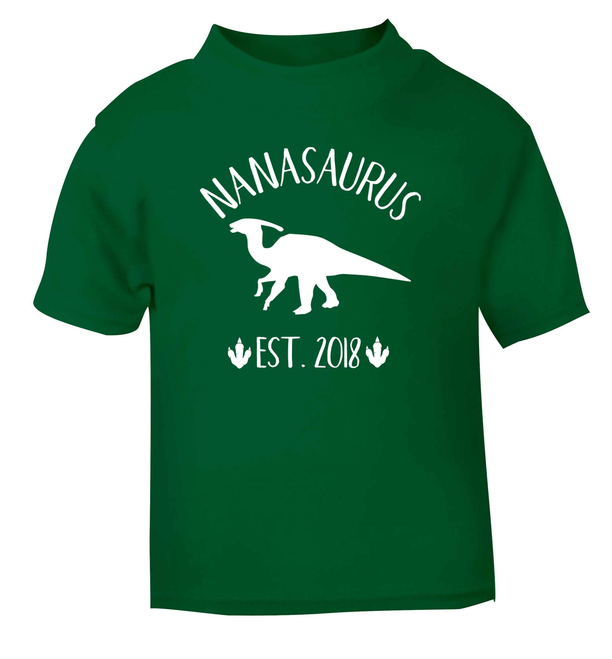 Personalised nanasaurus since (custom date) green Baby Toddler Tshirt 2 Years