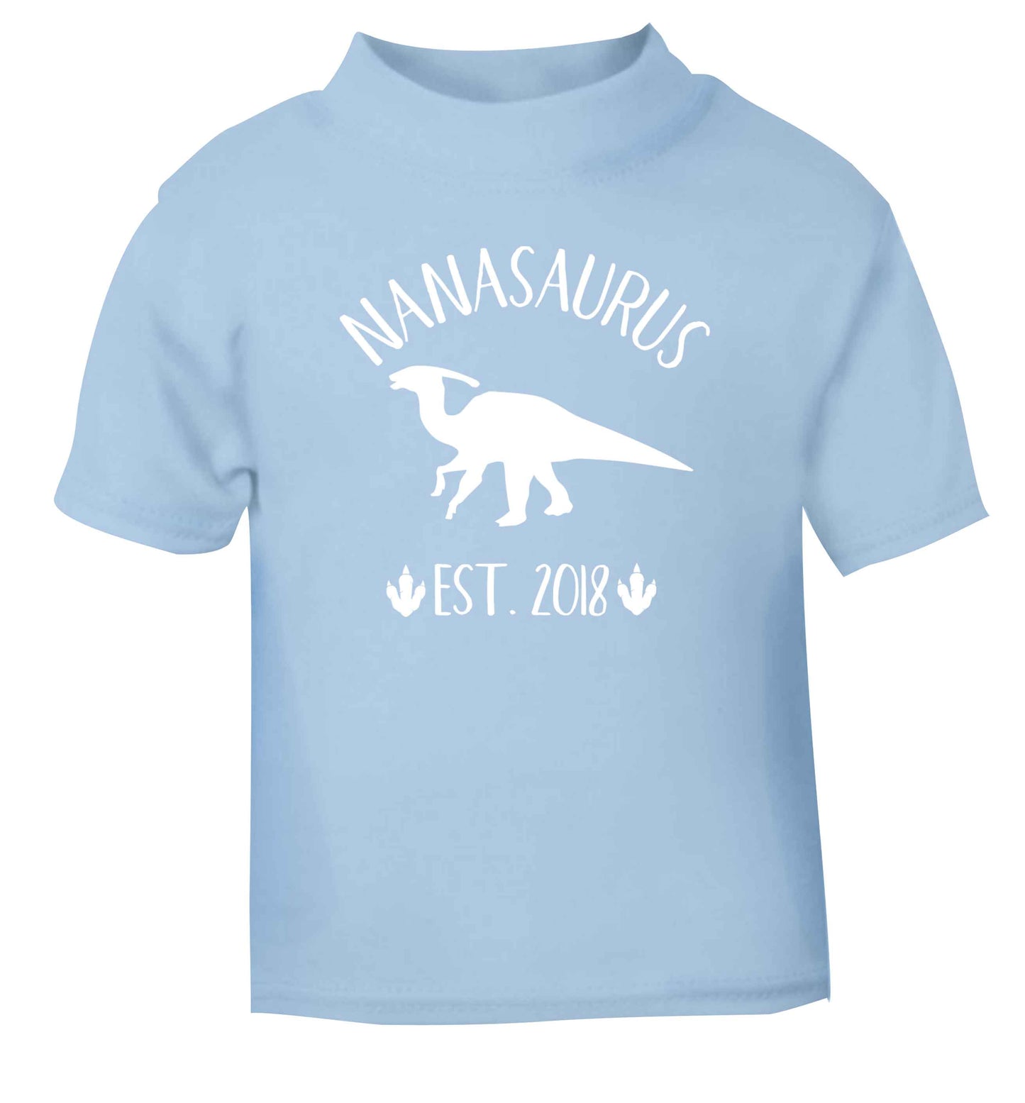 Personalised nanasaurus since (custom date) light blue Baby Toddler Tshirt 2 Years