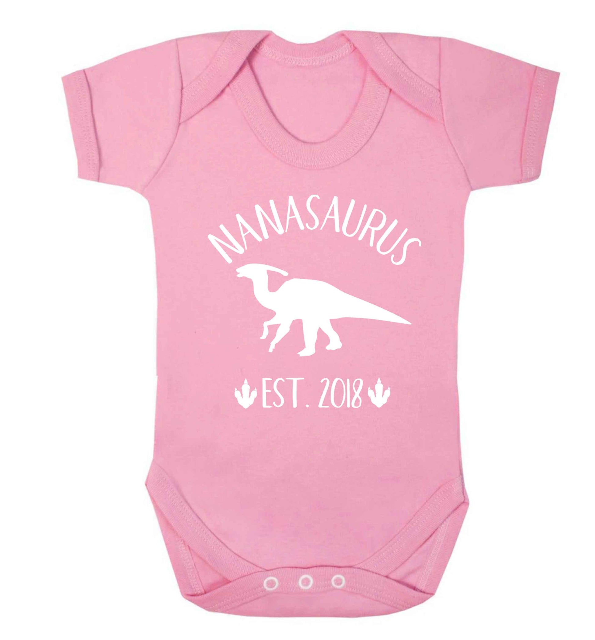 Personalised nanasaurus since (custom date) Baby Vest pale pink 18-24 months