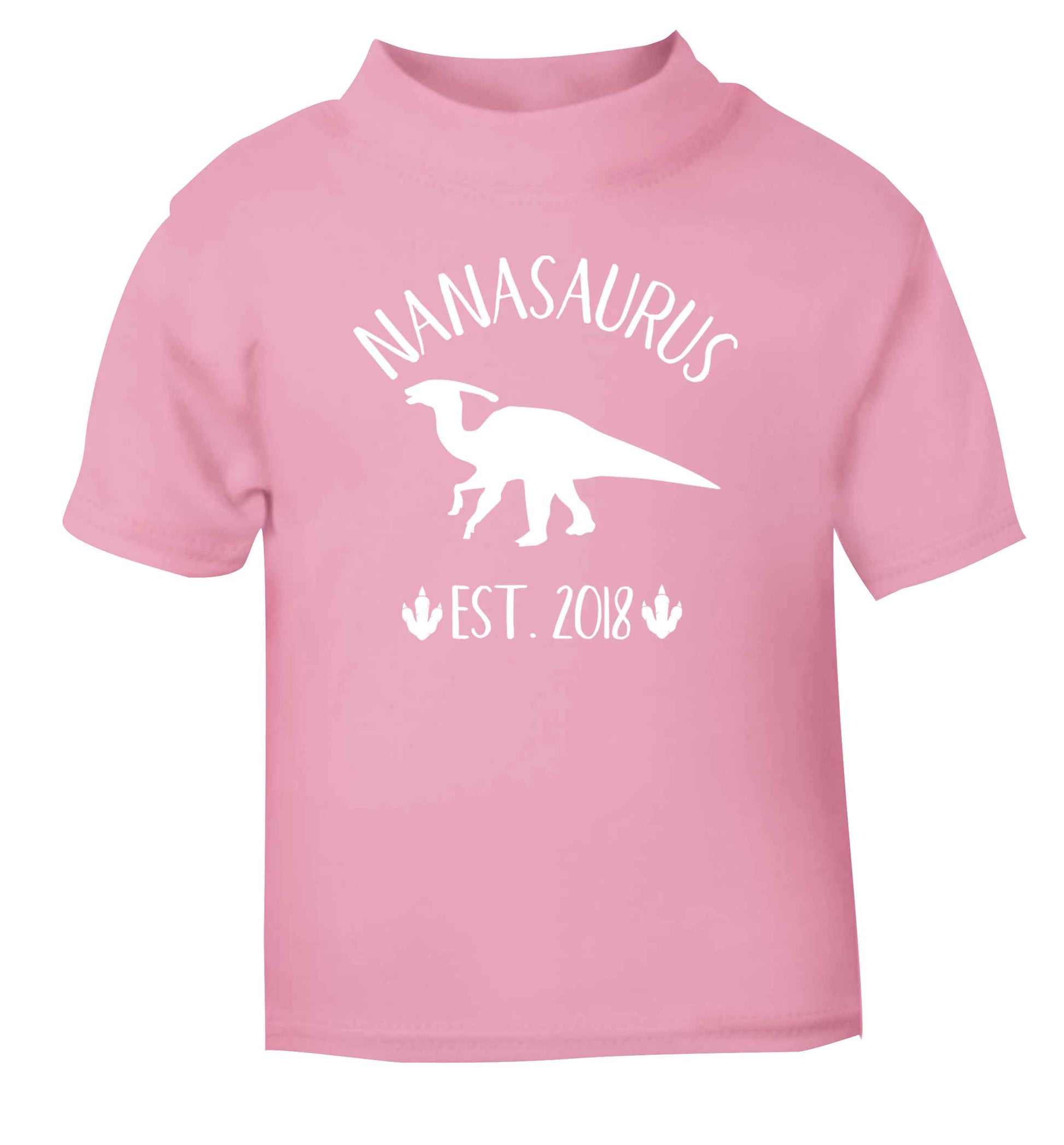 Personalised nanasaurus since (custom date) light pink Baby Toddler Tshirt 2 Years