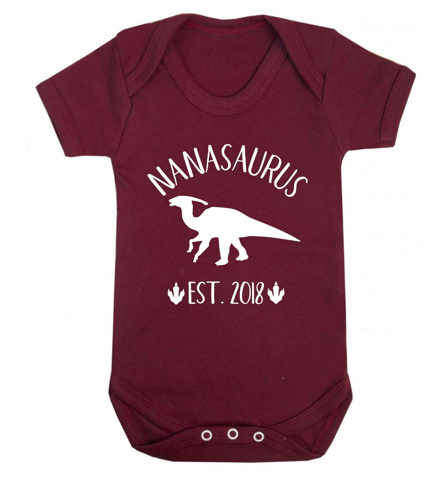 Personalised nanasaurus since (custom date) Baby Vest maroon 18-24 months