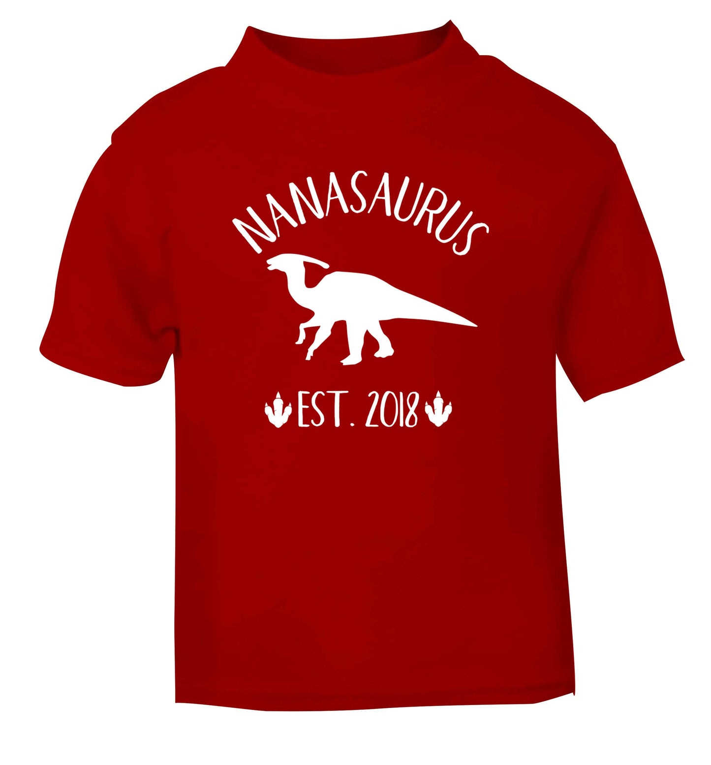 Personalised nanasaurus since (custom date) red Baby Toddler Tshirt 2 Years