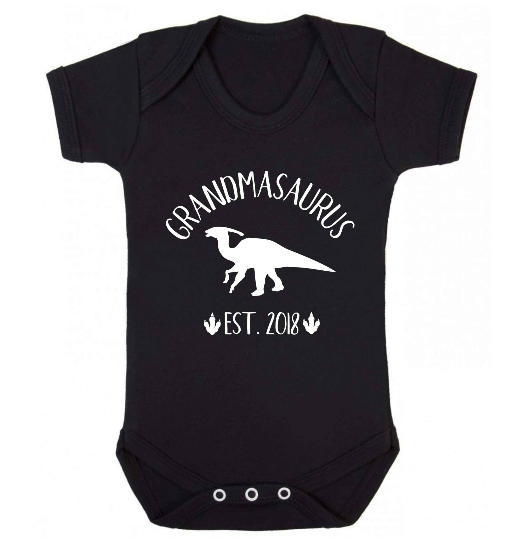 Personalised grandmasaurus since (custom date) Baby Vest black 18-24 months