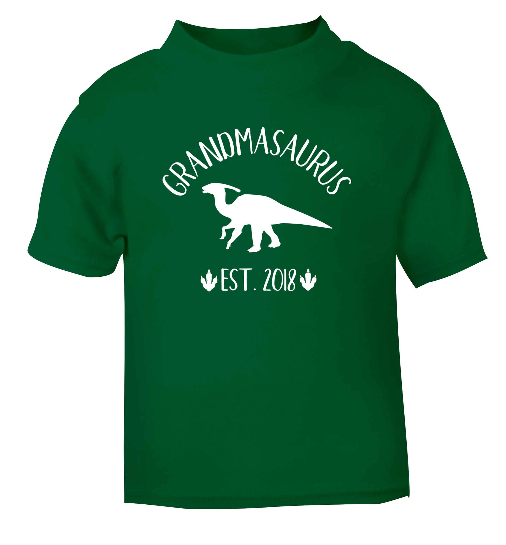 Personalised grandmasaurus since (custom date) green Baby Toddler Tshirt 2 Years