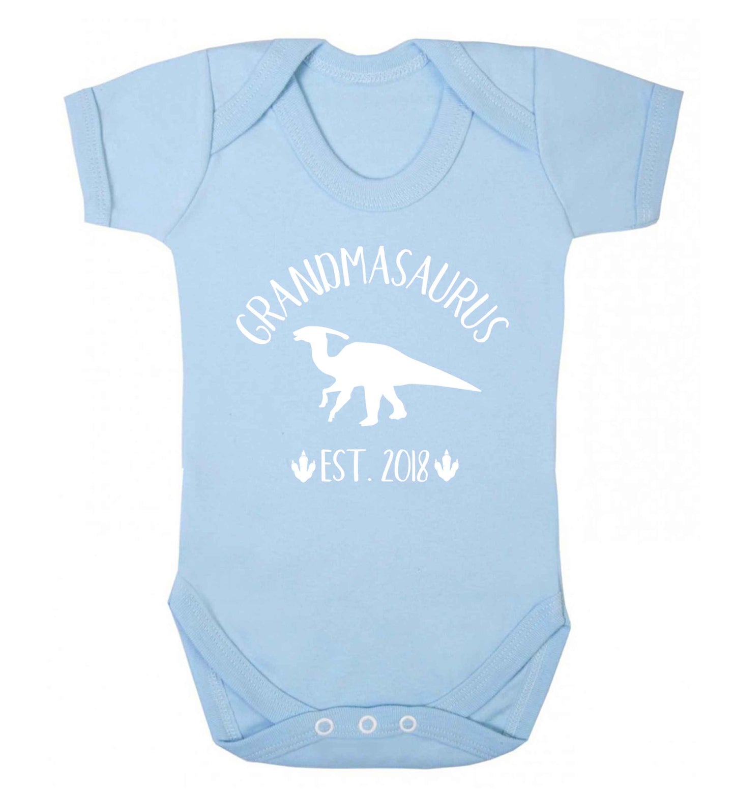 Personalised grandmasaurus since (custom date) Baby Vest pale blue 18-24 months