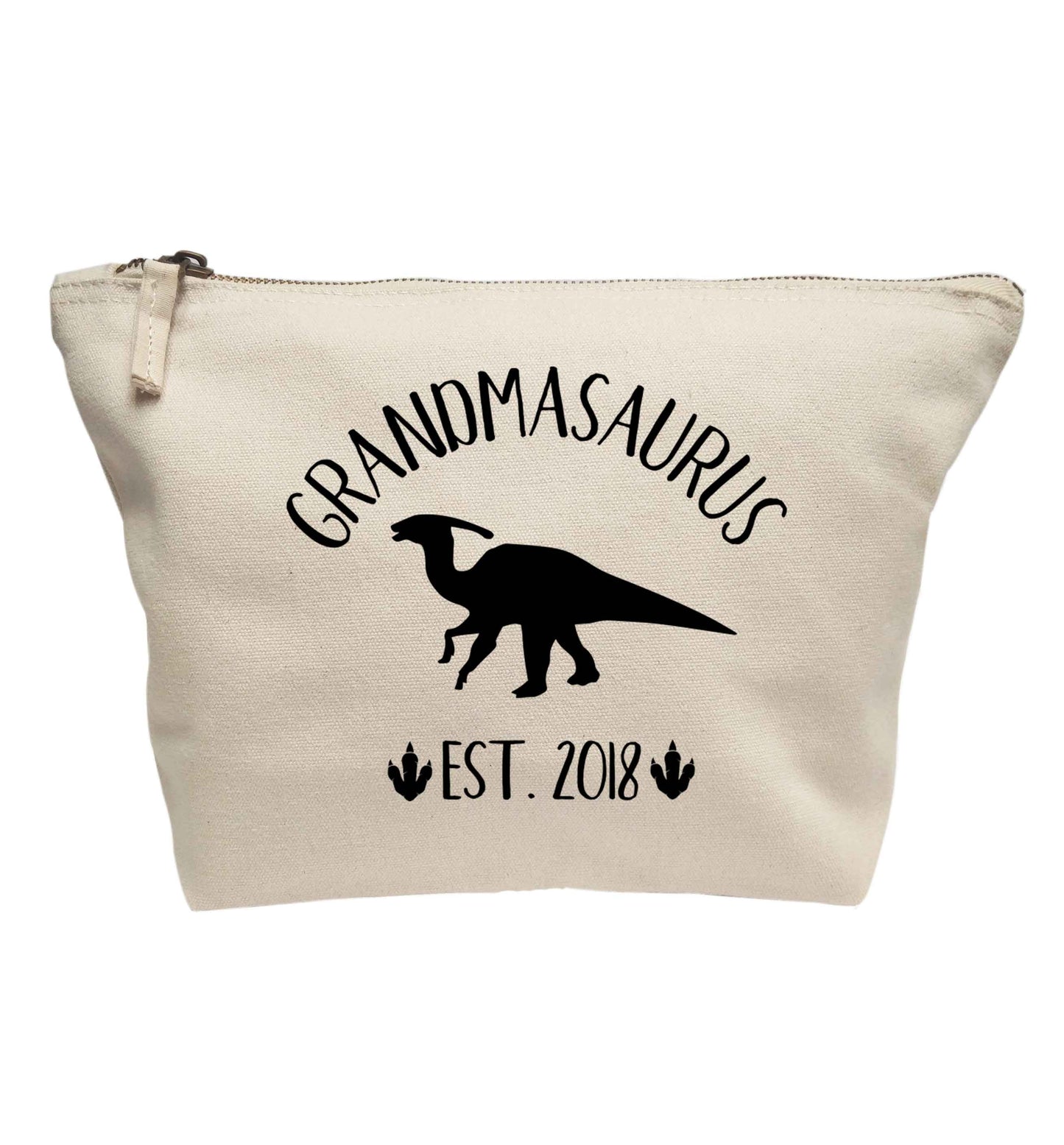 Personalised grandmasaurus since (custom date) | makeup / wash bag