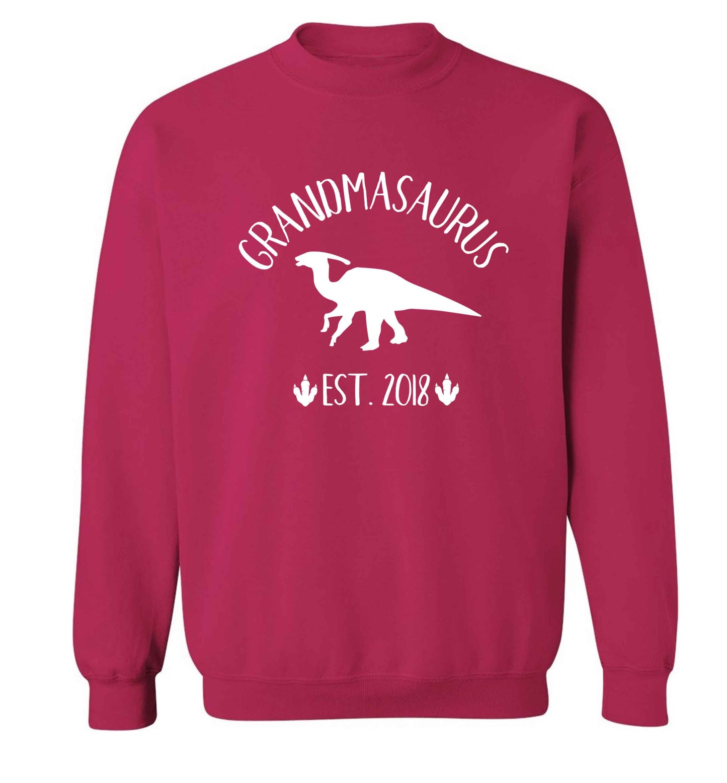 Personalised grandmasaurus since (custom date) Adult's unisex pink Sweater 2XL