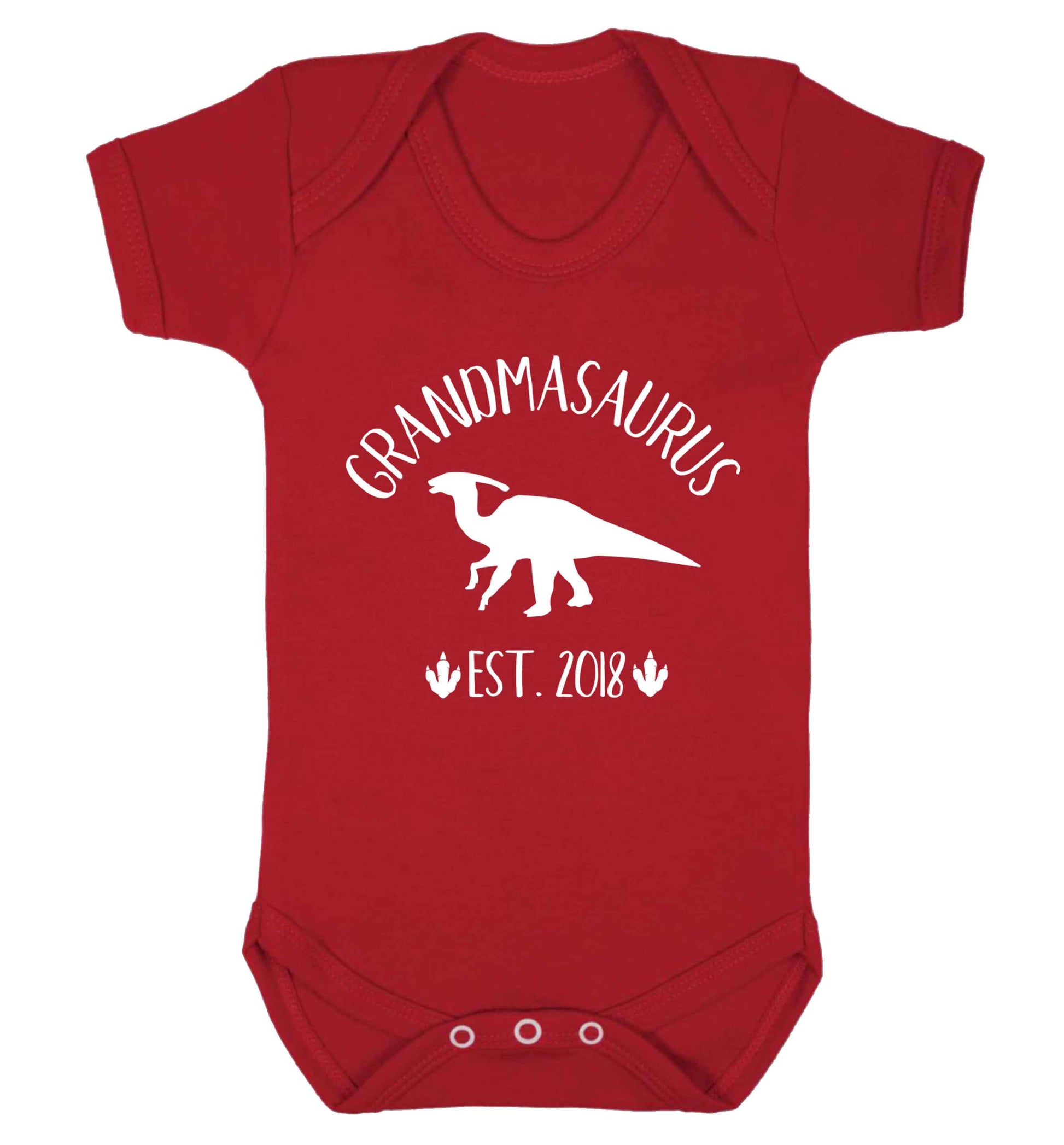 Personalised grandmasaurus since (custom date) Baby Vest red 18-24 months