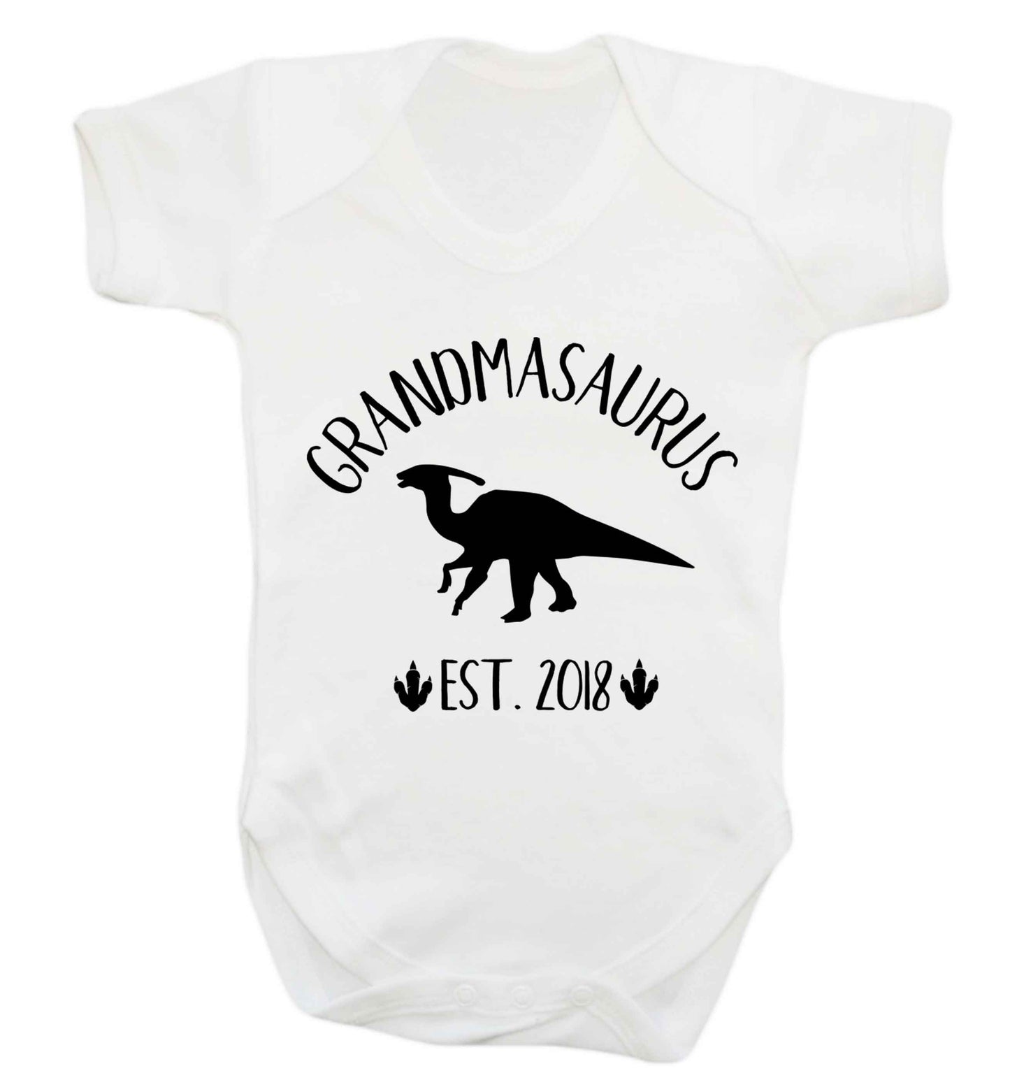 Personalised grandmasaurus since (custom date) Baby Vest white 18-24 months