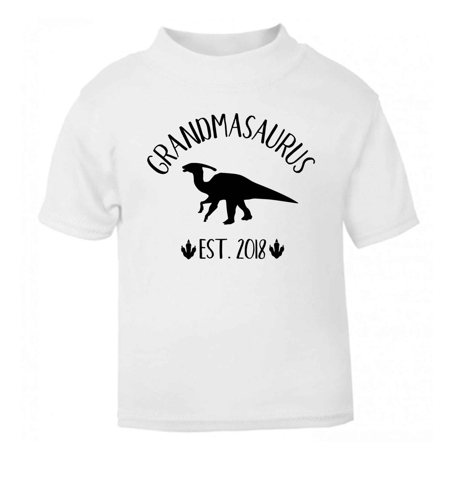 Personalised grandmasaurus since (custom date) white Baby Toddler Tshirt 2 Years