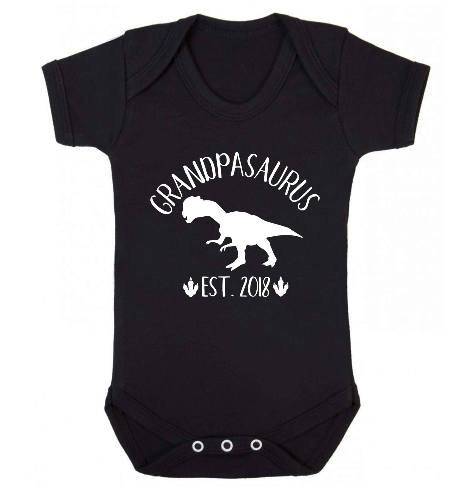 Personalised grandpasaurus since (custom date) Baby Vest black 18-24 months
