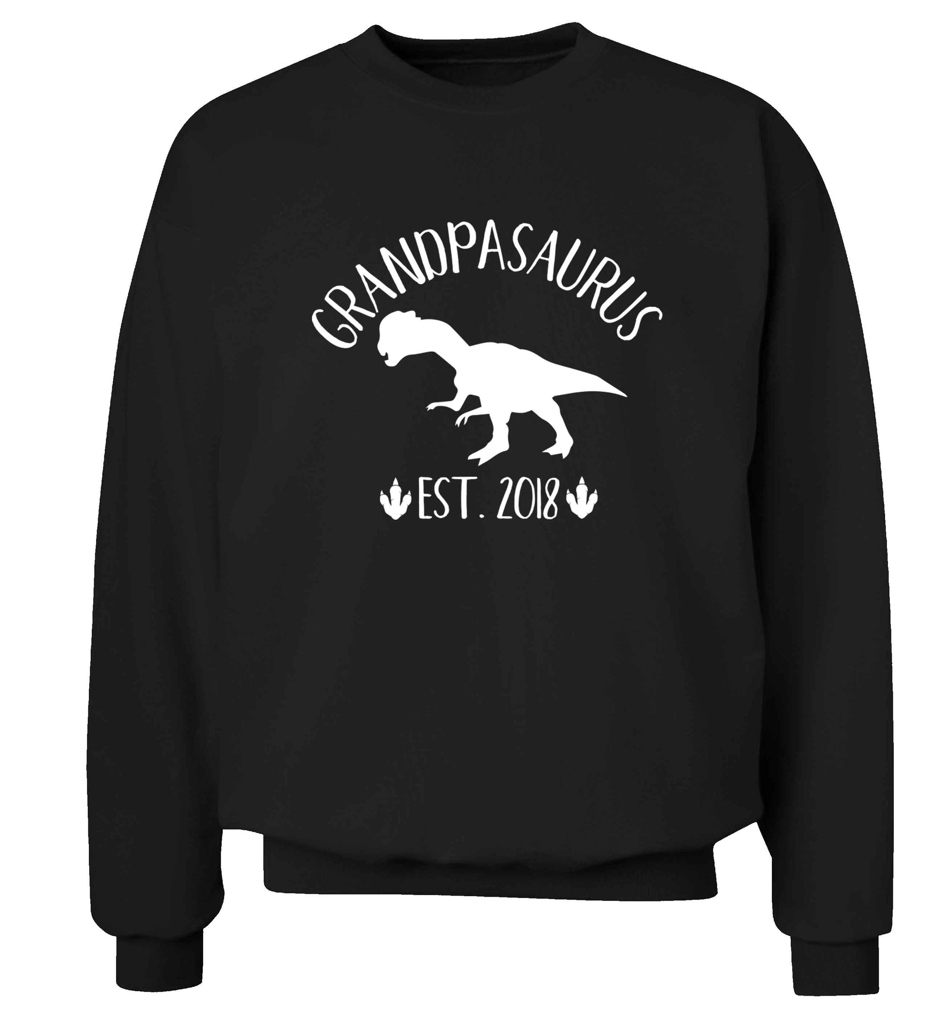 Personalised grandpasaurus since (custom date) Adult's unisex black Sweater 2XL