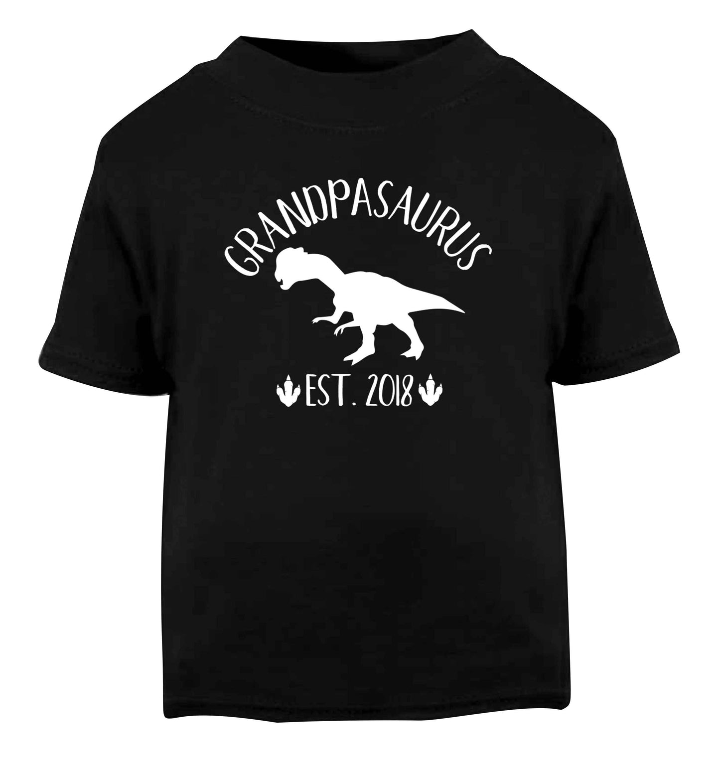 Personalised grandpasaurus since (custom date) Black Baby Toddler Tshirt 2 years