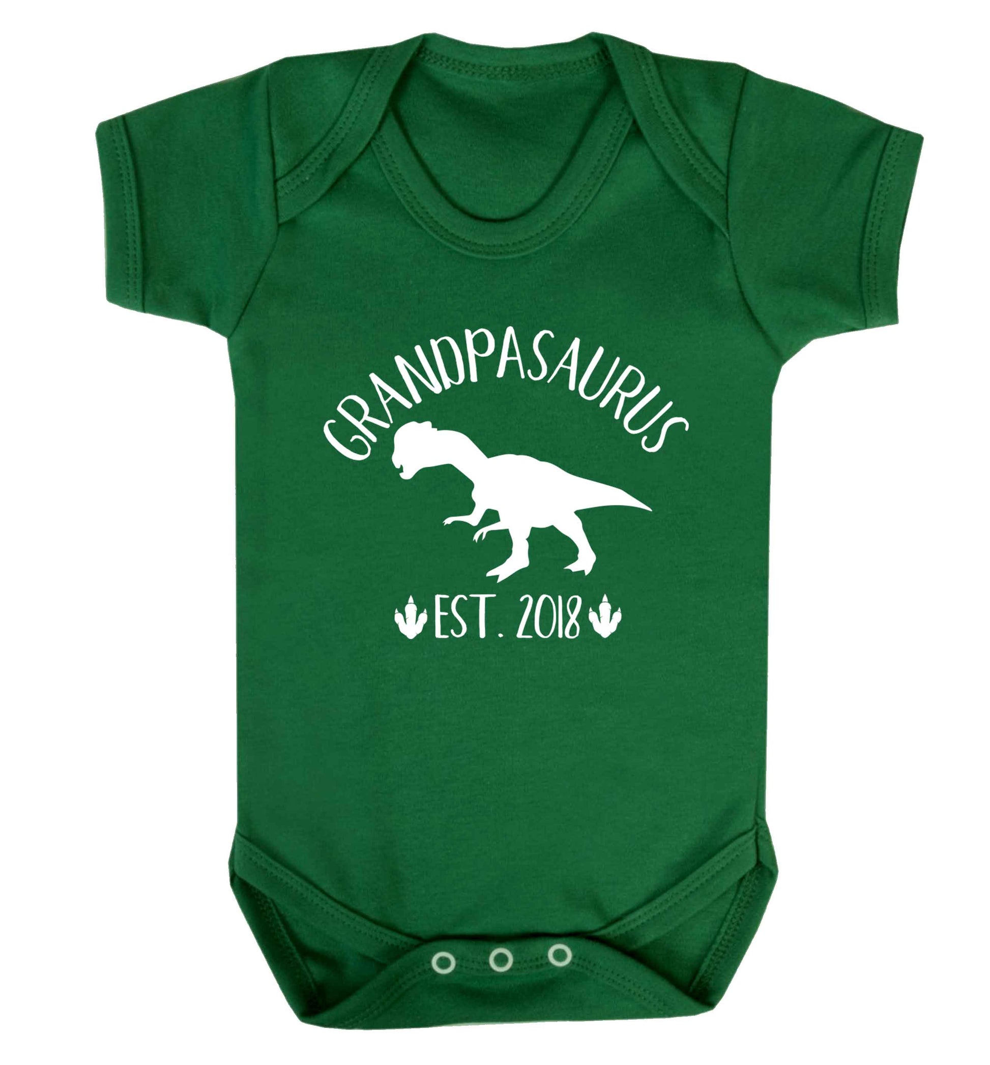 Personalised grandpasaurus since (custom date) Baby Vest green 18-24 months