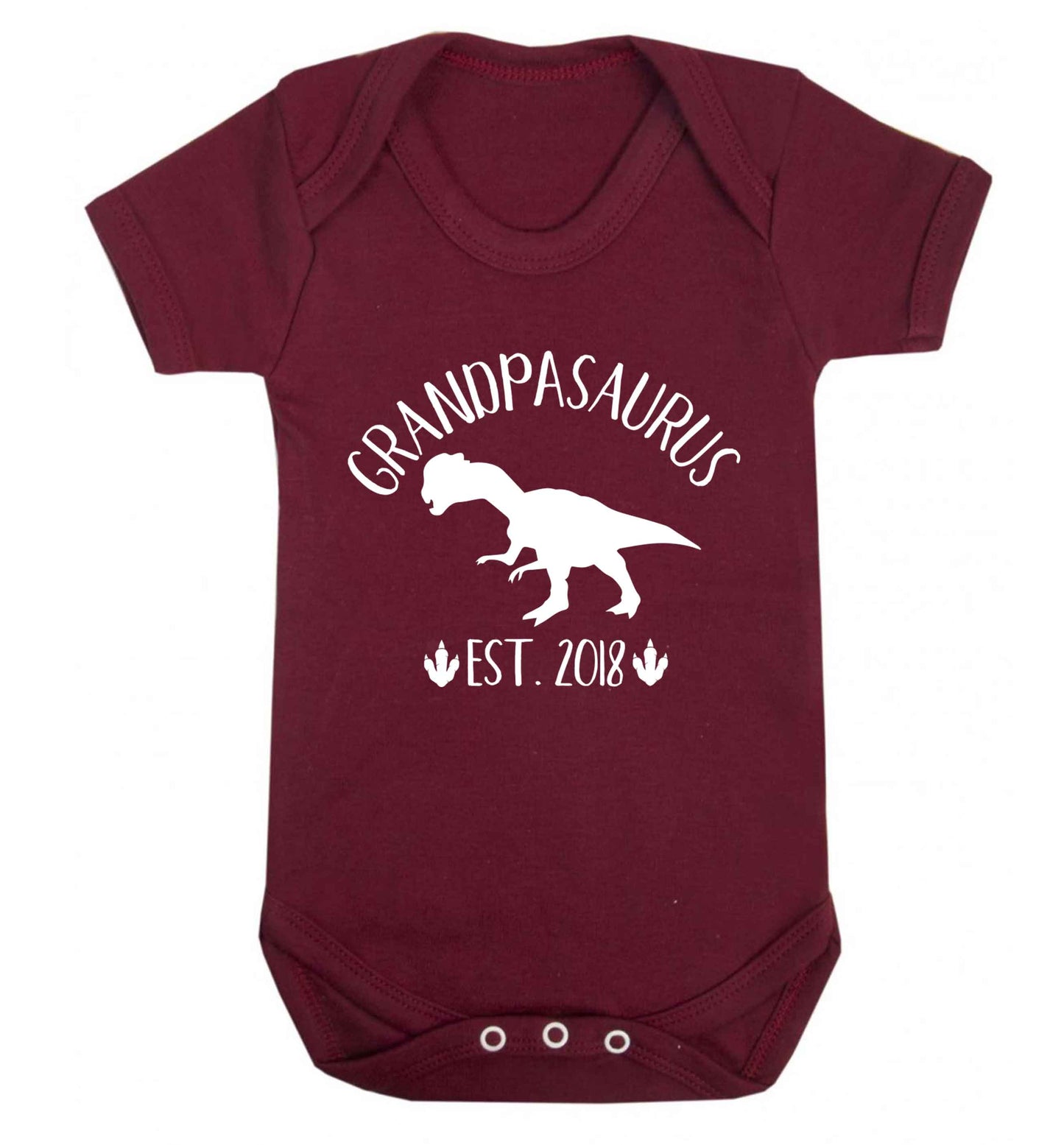 Personalised grandpasaurus since (custom date) Baby Vest maroon 18-24 months