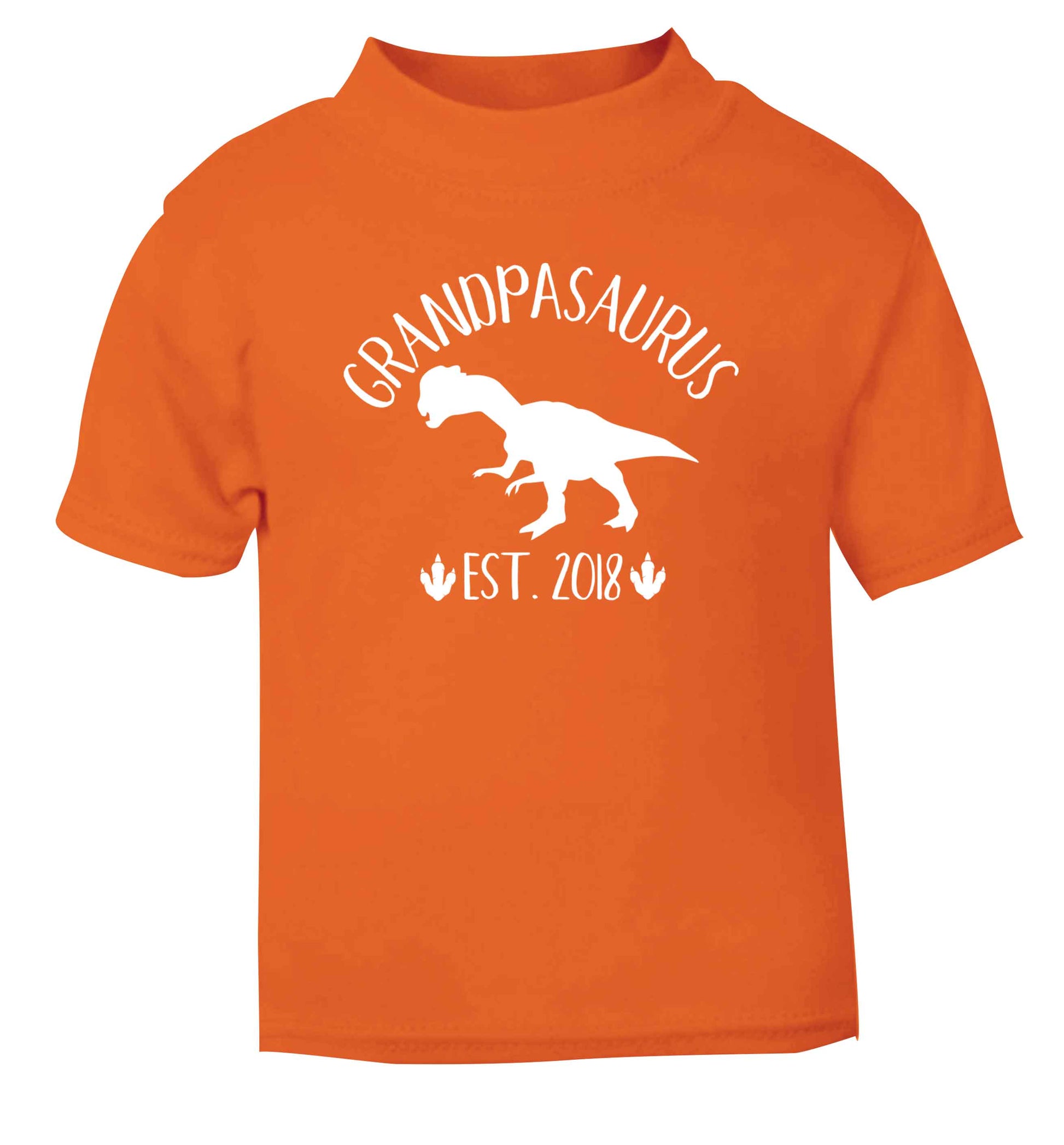 Personalised grandpasaurus since (custom date) orange Baby Toddler Tshirt 2 Years