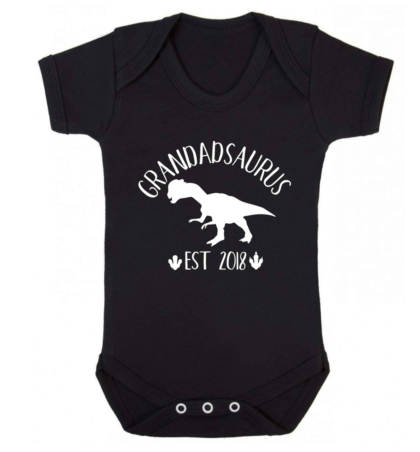 Personalised grandadsaurus since (custom date) Baby Vest black 18-24 months