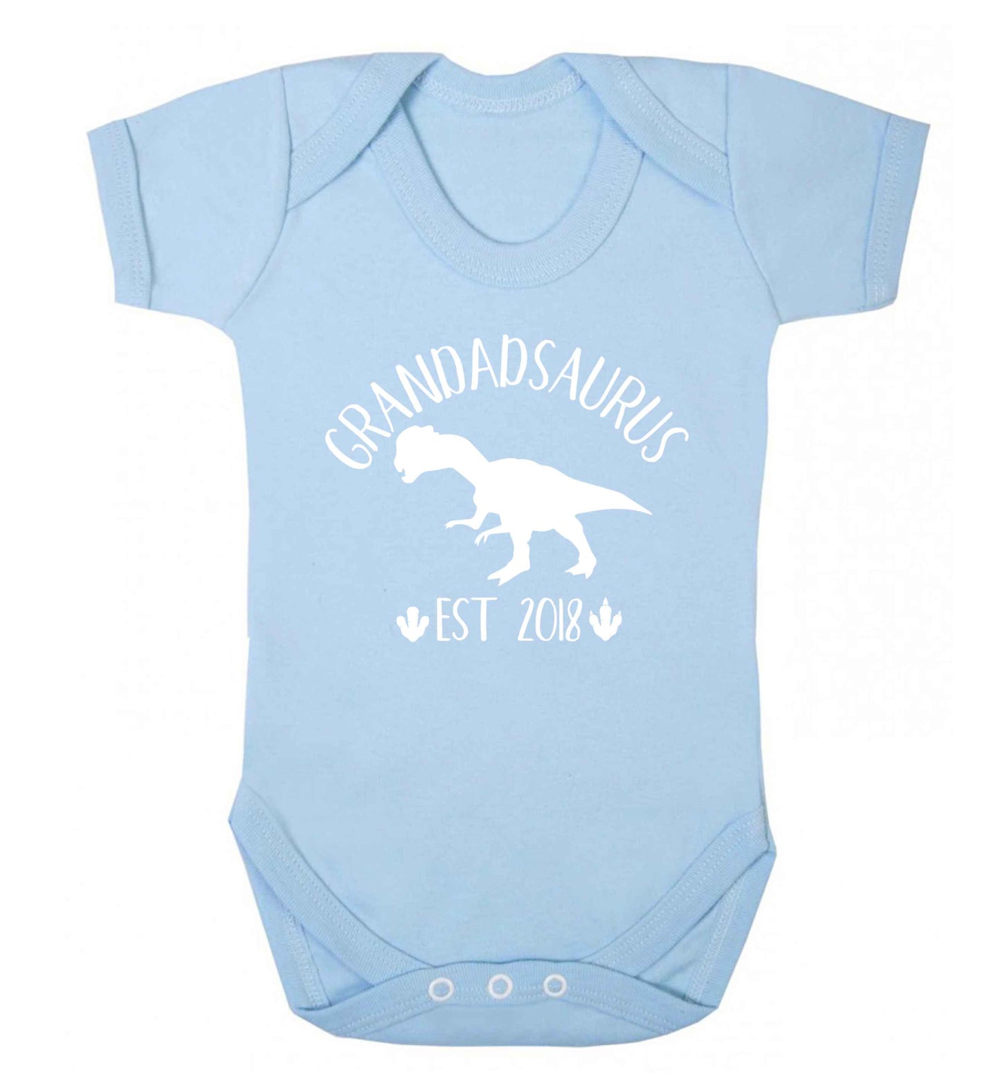 Personalised grandadsaurus since (custom date) Baby Vest pale blue 18-24 months